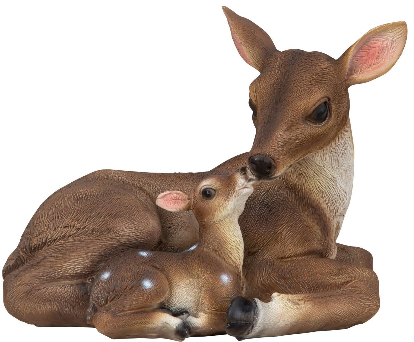 Geschenkestadl Tierfigur Reh mit Rehkitz liegend Figur 14cm x 18cm Dekorationsfigur Deko Haus (1 St)