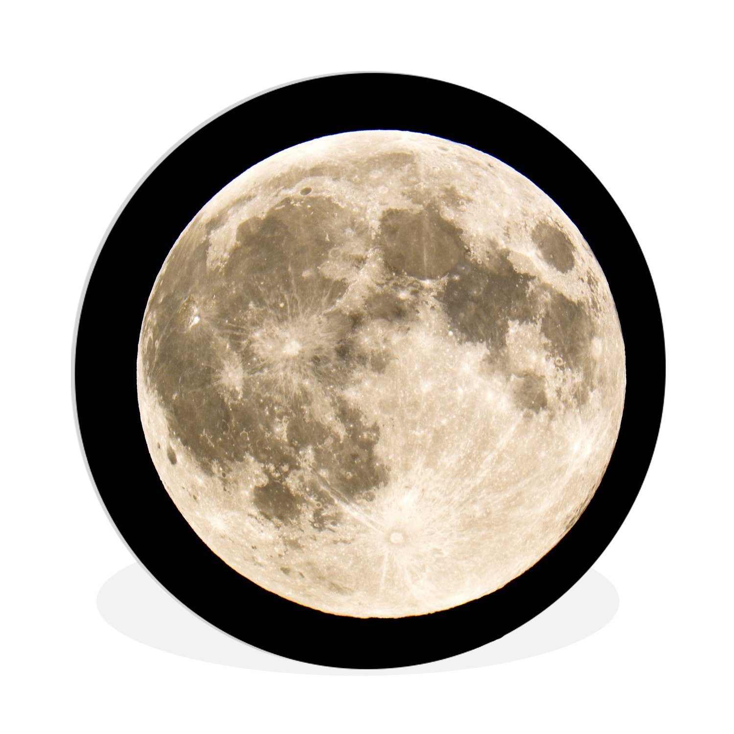 - Weltraum Rundes Forex, Mond - (1 Gemälde Wandbild, MuchoWow Wohnzimmer, cm Schwarz, St), 30x30 Kreis Wanddekoration