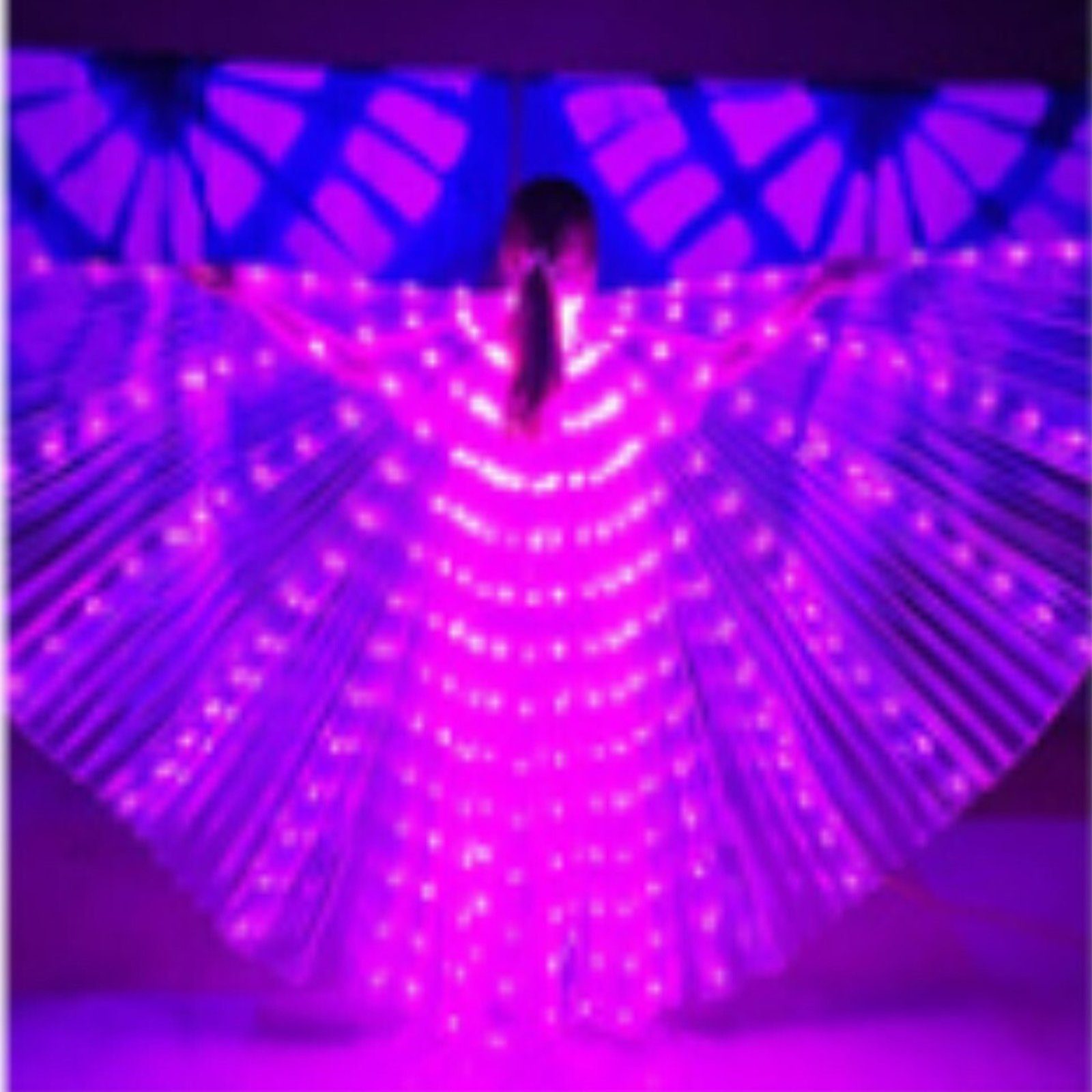 SEEZSSA Kostüm-Flügel LED-Flügel für Erwachsene,‎LED Isis Schmetterling  Wings Erwachsene, 145 cm Länge leuchtende Bauchtanz-Kostüme Für Bauchtanz,  Shows,Bar