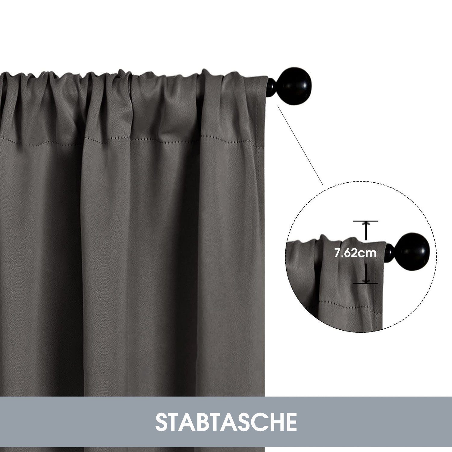 BYSURE Scheibengardine, Stangendurchzug (2 St), verdunkelnd günstig online kaufen