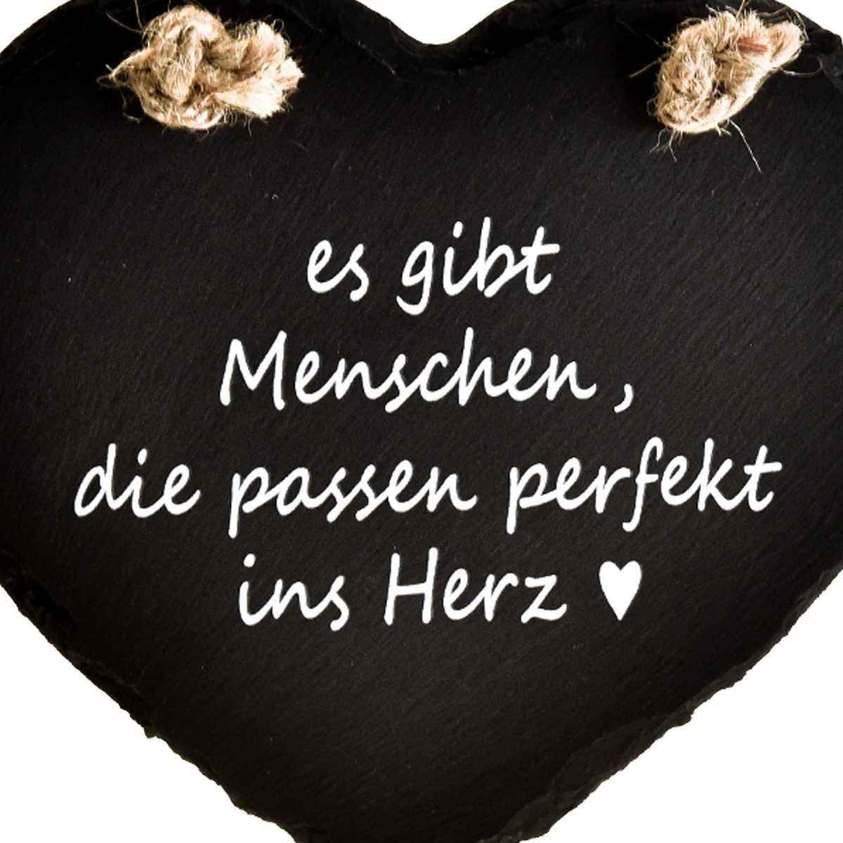Florists Products Streudeko Romantisches Schieferherz mit Spruch zum Aufhängen für