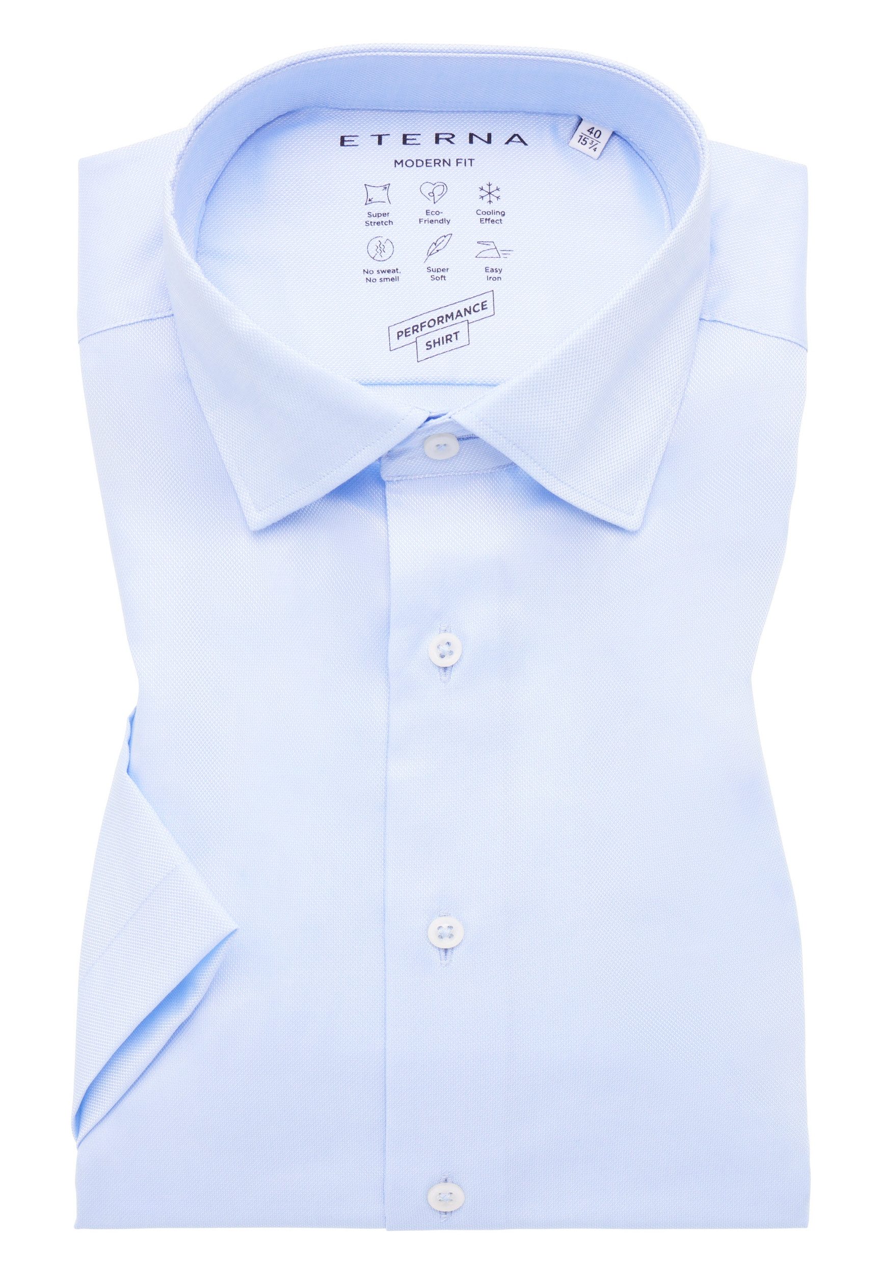 Eterna Kurzarmhemd - Modern Fit - Businesshemd - Performance Shirt Natté-Stretch