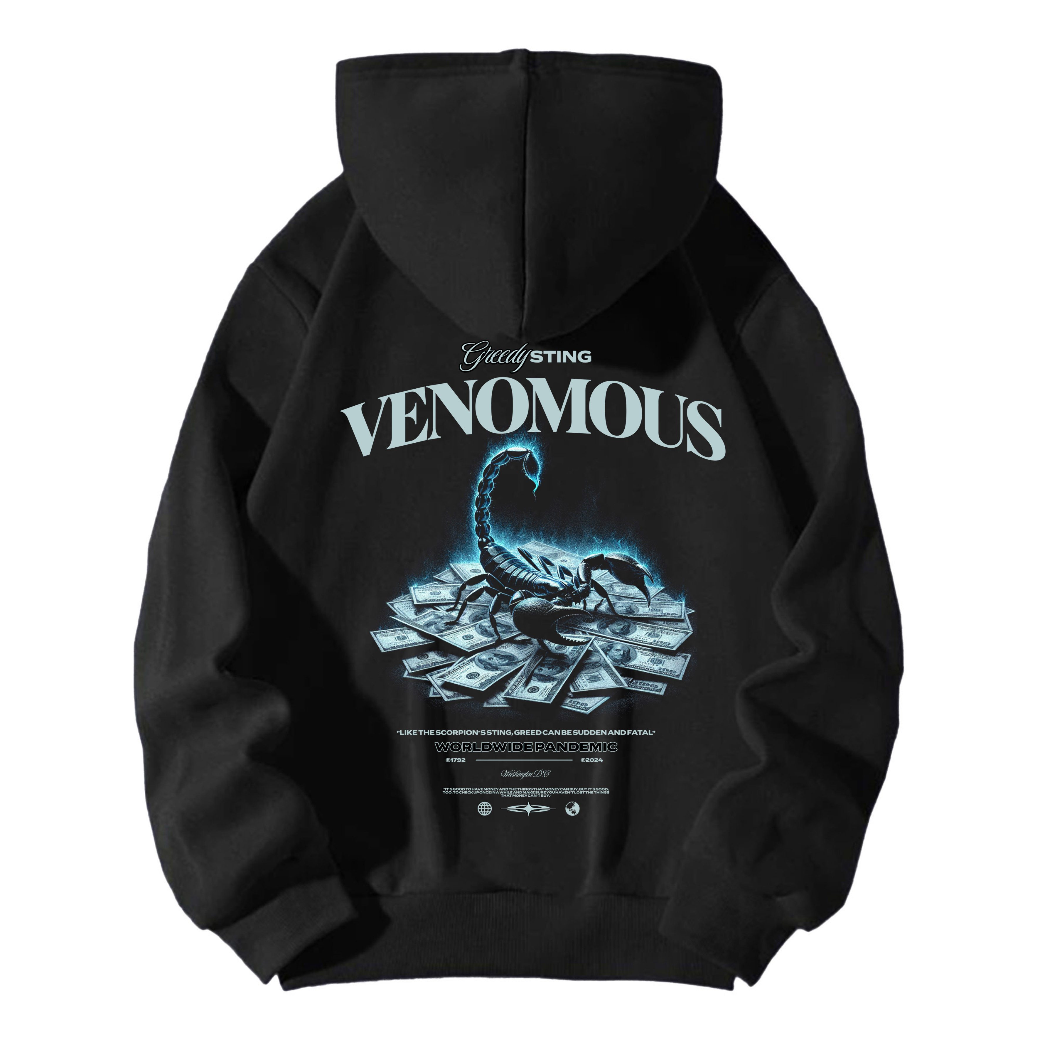 Banco Hoodie Herren Hoodie Kapuzenpullover Langarm - Streetwear mit Rückenprint Großer Rückenprint