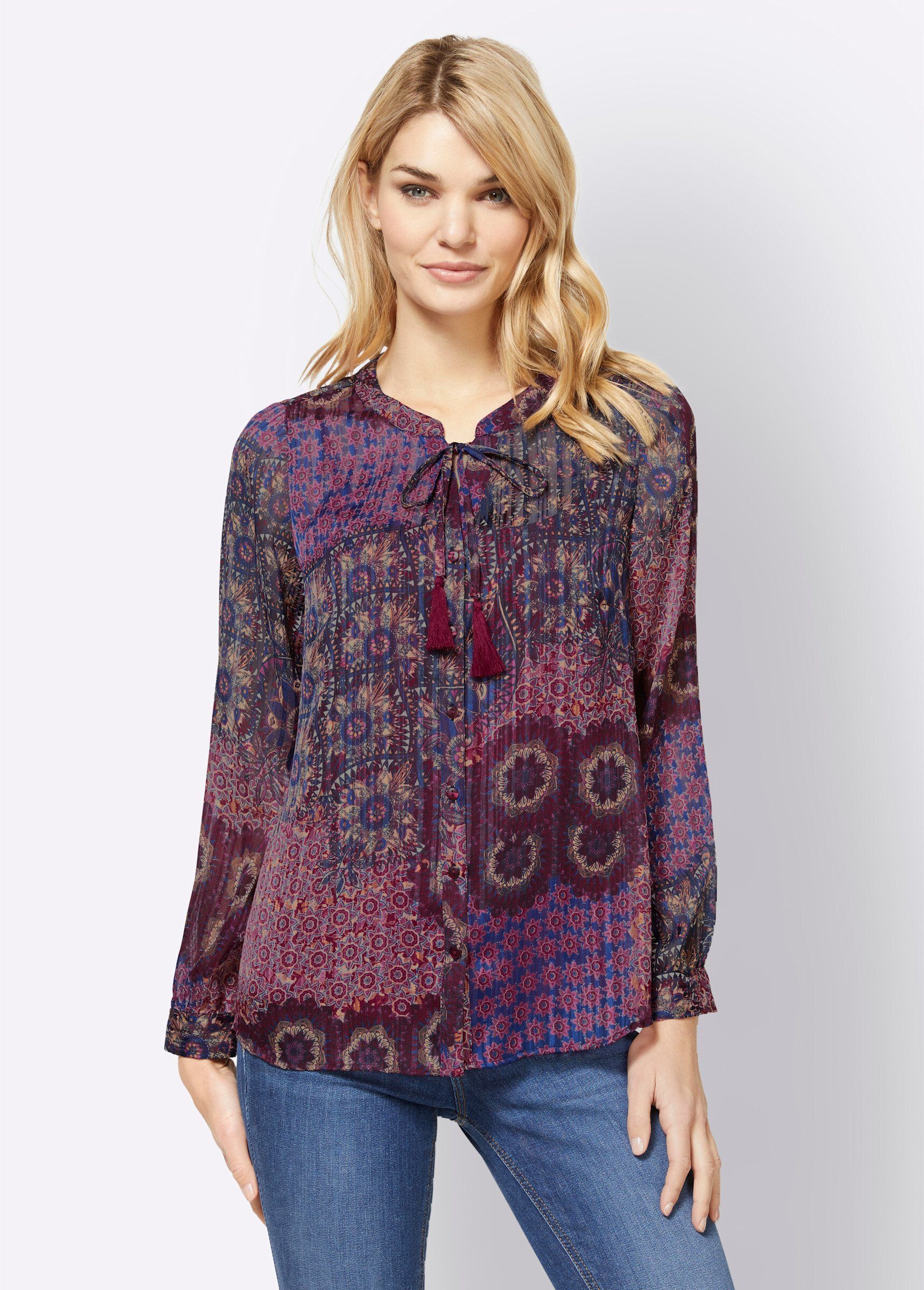 Klassische Bluse Druckbluse