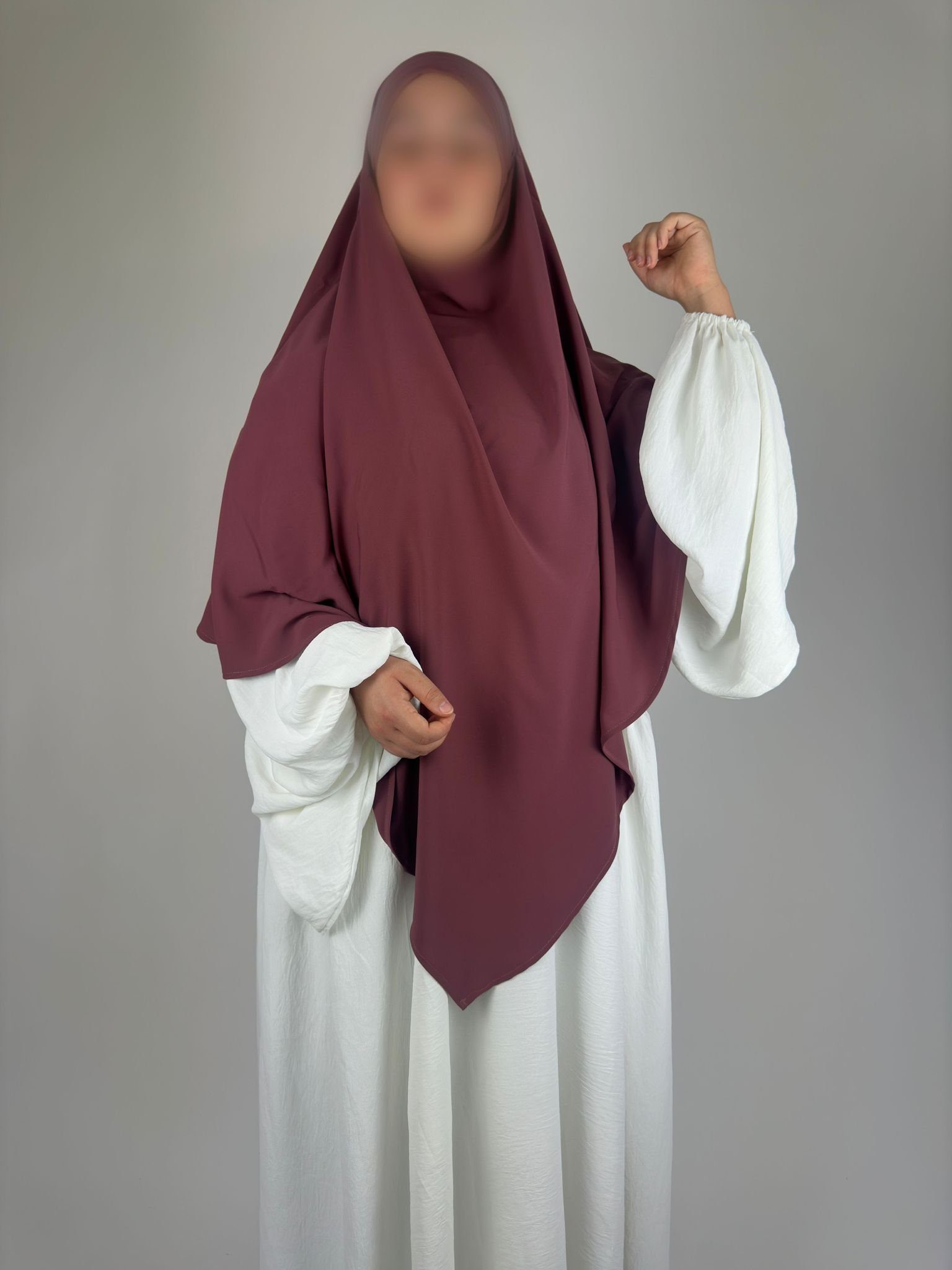 Aymasal Kopftuch Einlagiger Khimar Hiba Medina Seide Medine Seide islamische Mode Dunkelrosa