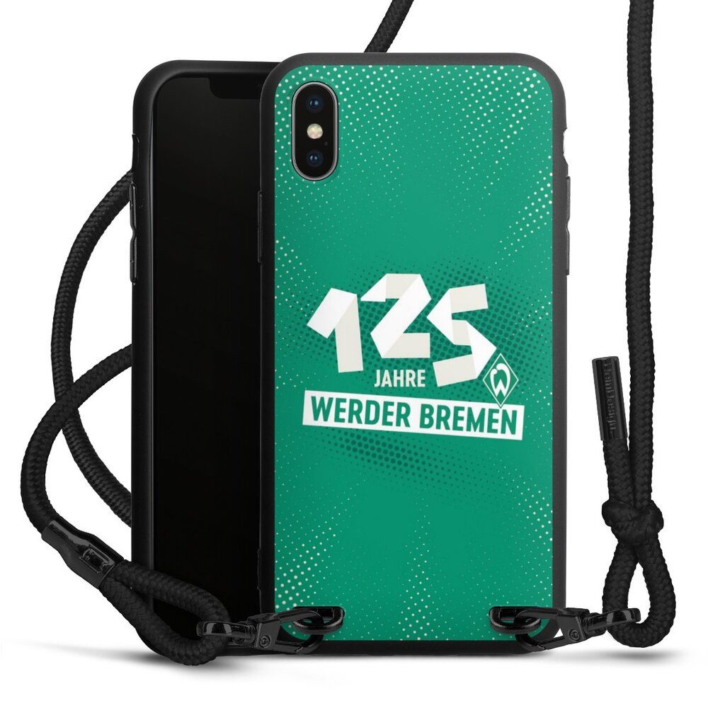 DeinDesign Handyhülle 125 Jahre Werder Bremen Offizielles Lizenzprodukt, Apple iPhone X Premium Handykette Hülle mit Band Case zum Umhängen