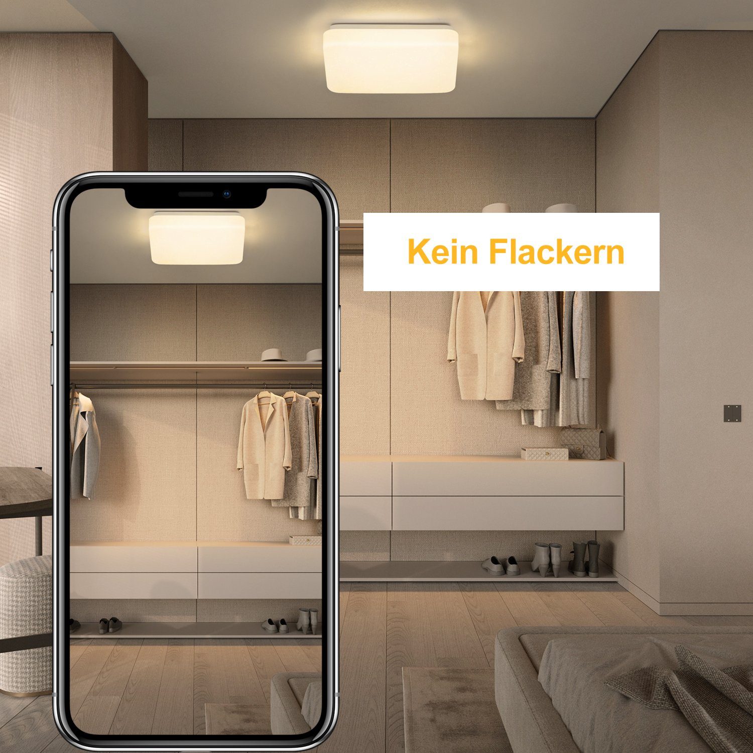 Nettlife Deckenleuchten Sternenhimmel Eckig 15W 21cm günstig online kaufen