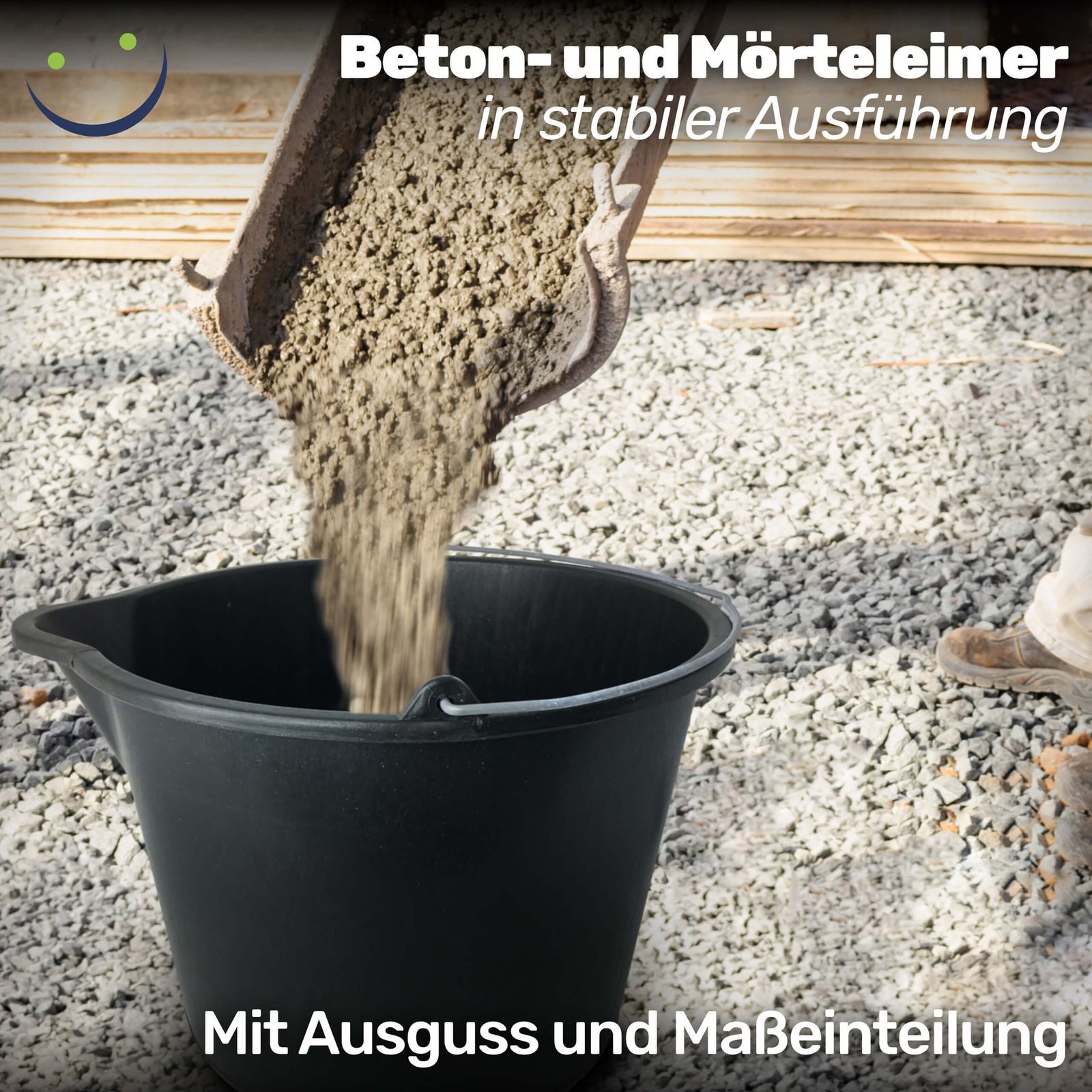 Gravidus Baueimer Baueimer 12 Liter mit Ausguss und Skala, (1-tlg)