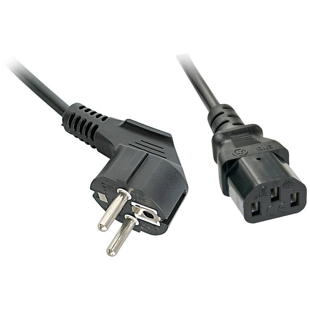 Stromkabel 2 m Netzstecker Typ F C13-Koppler Computer-Kabel