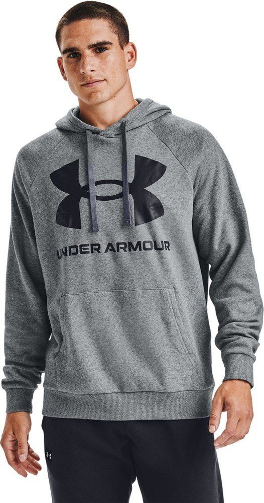 Under Armour® Kapuzenpullover UA Rival 001 Fleece Black Big Logo Hoodie