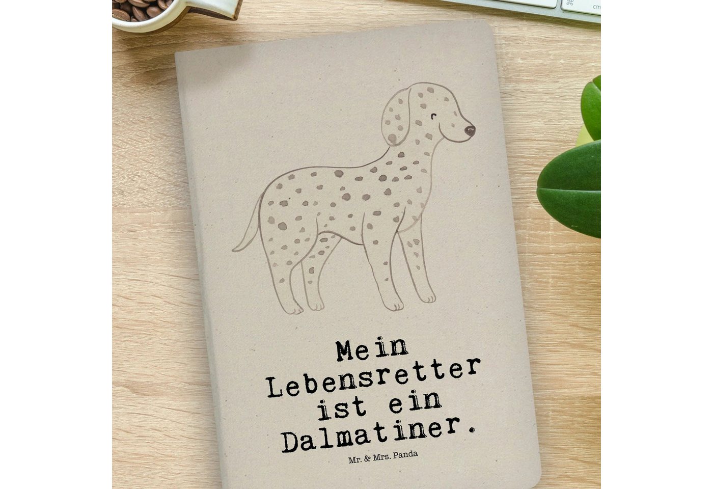 Thumbnail - Mr. & Mrs. Panda Notizbuch Dalmatiner Lebensretter - Transparent - Geschenk, A4 Notizbuch Punkte Mr. & Mrs. Panda, Premi...