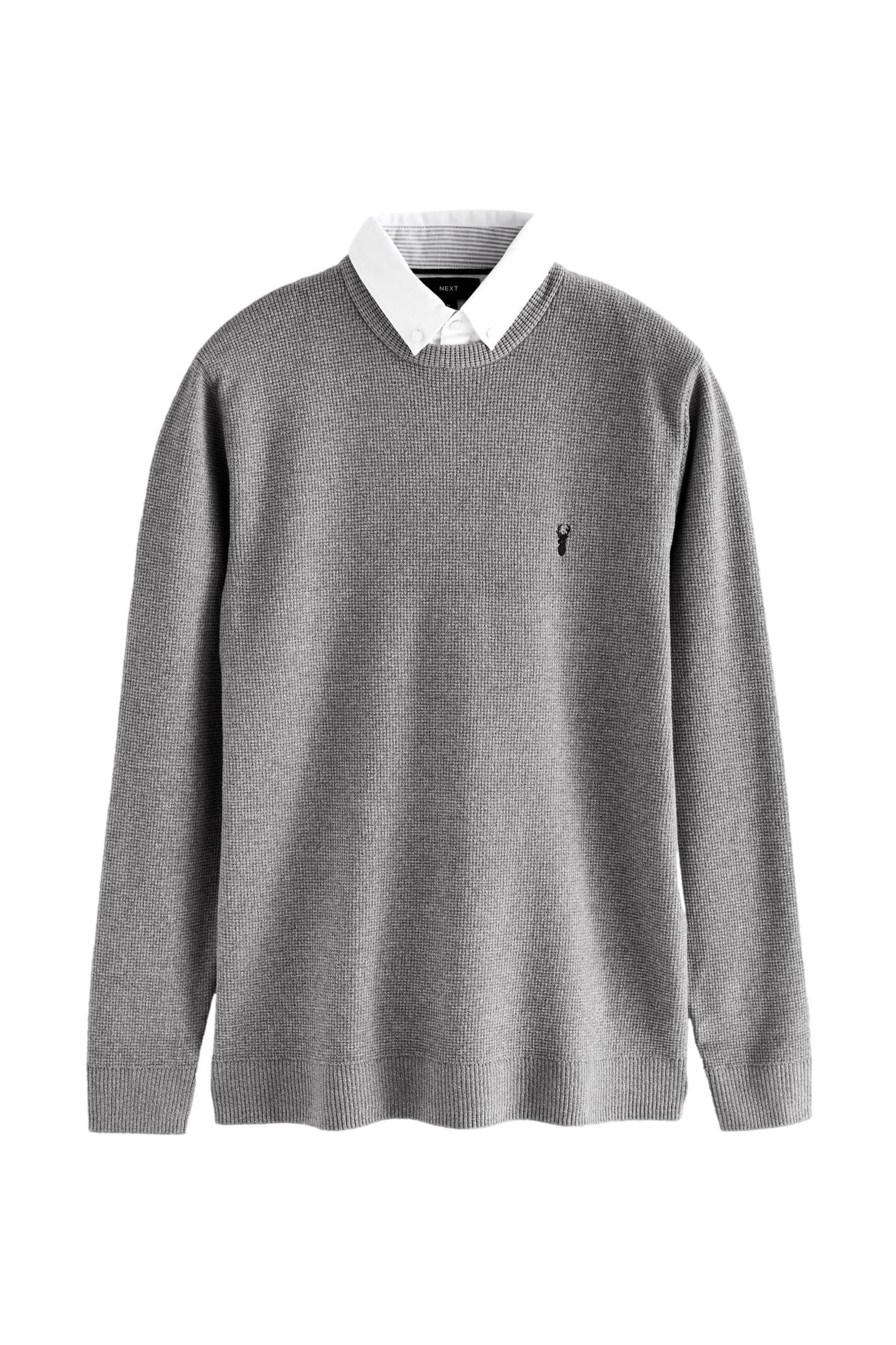 Next 2-in-1-Pullover Oxford-Pullover mit angedeutetem Hemd günstig online kaufen