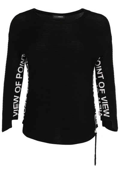 Doris Streich Strickpullover »Pullover mit Schriftzug« mit modernem Design