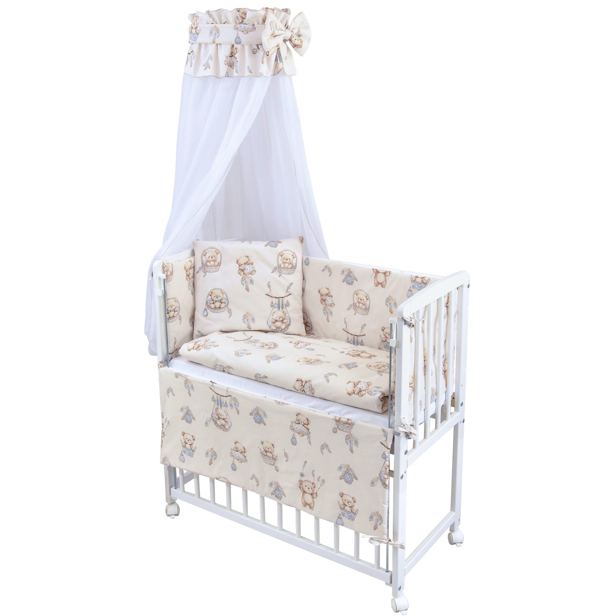 Baby-Delux Beistellbett Babybett Teddy Beige, Stillbett 90x40 weiß höhenver günstig online kaufen