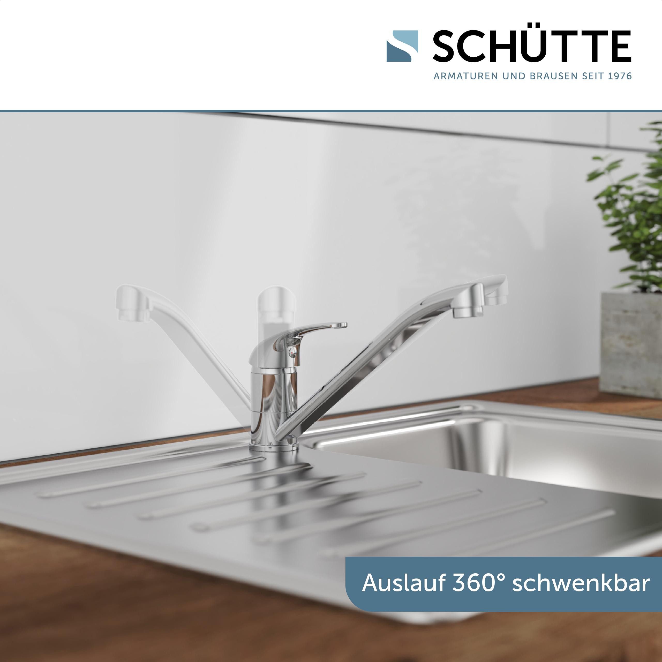 Schütte Spültischarmatur GENUA chrom Niederdruck-Armatur, Verbrühschutz, Eco-Click-Funktion