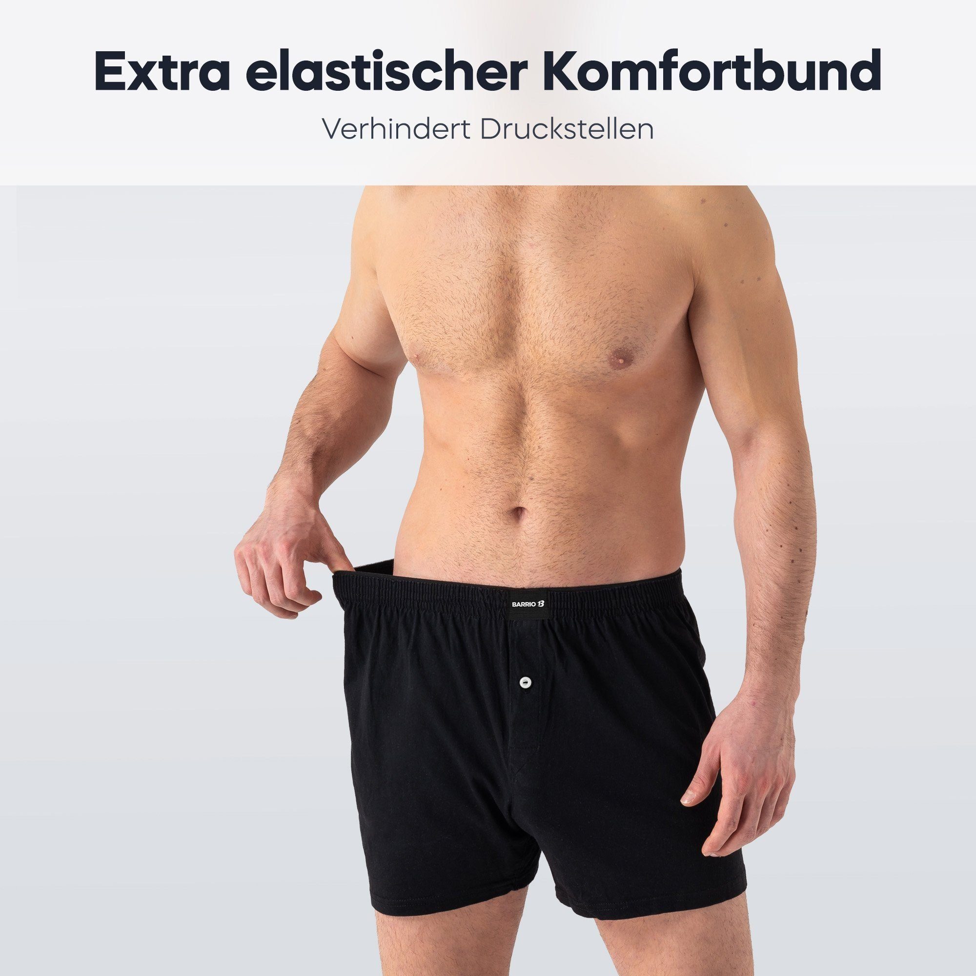 Barrio 13 Boxershorts Boxershorts Herren Männer Retroshorts Premium ohne kratzendes Etikett (Packung, Set, Spar-Pack, 4-St., 4er-pack) mit Eingriff und Komfortbund