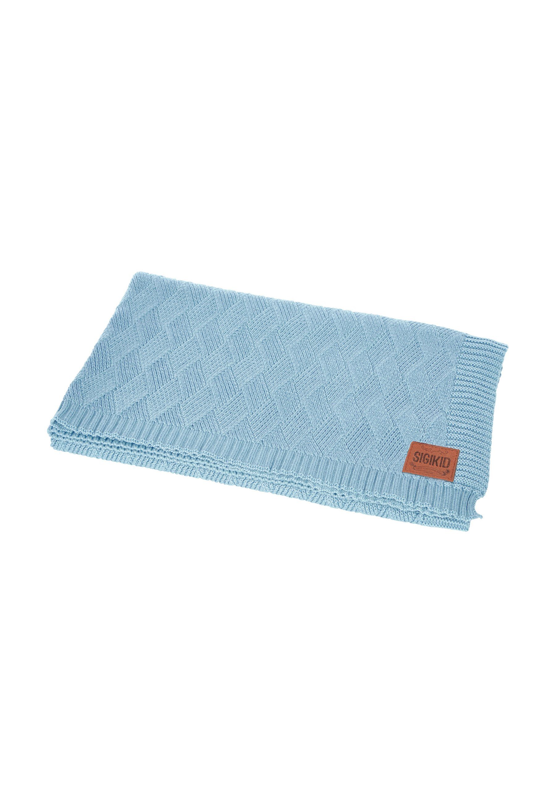 Babydecke Babydecke Strickdecke Knitted Love, Sigikid hellblau