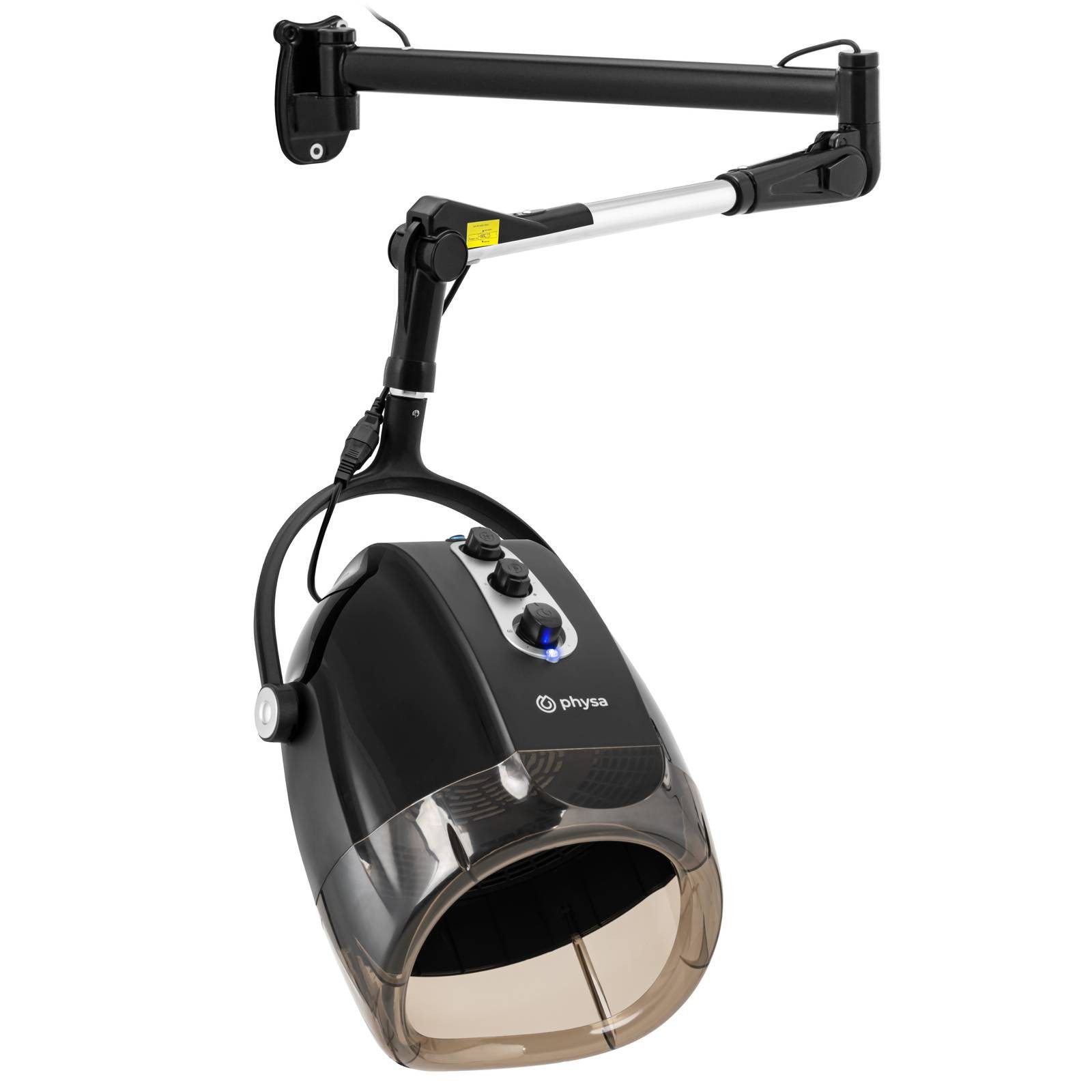 Physa Haartrockner Wandmontage Trockenhaube Ionenfunktion 1000 W Friseur Profi schwarz, 1000 W