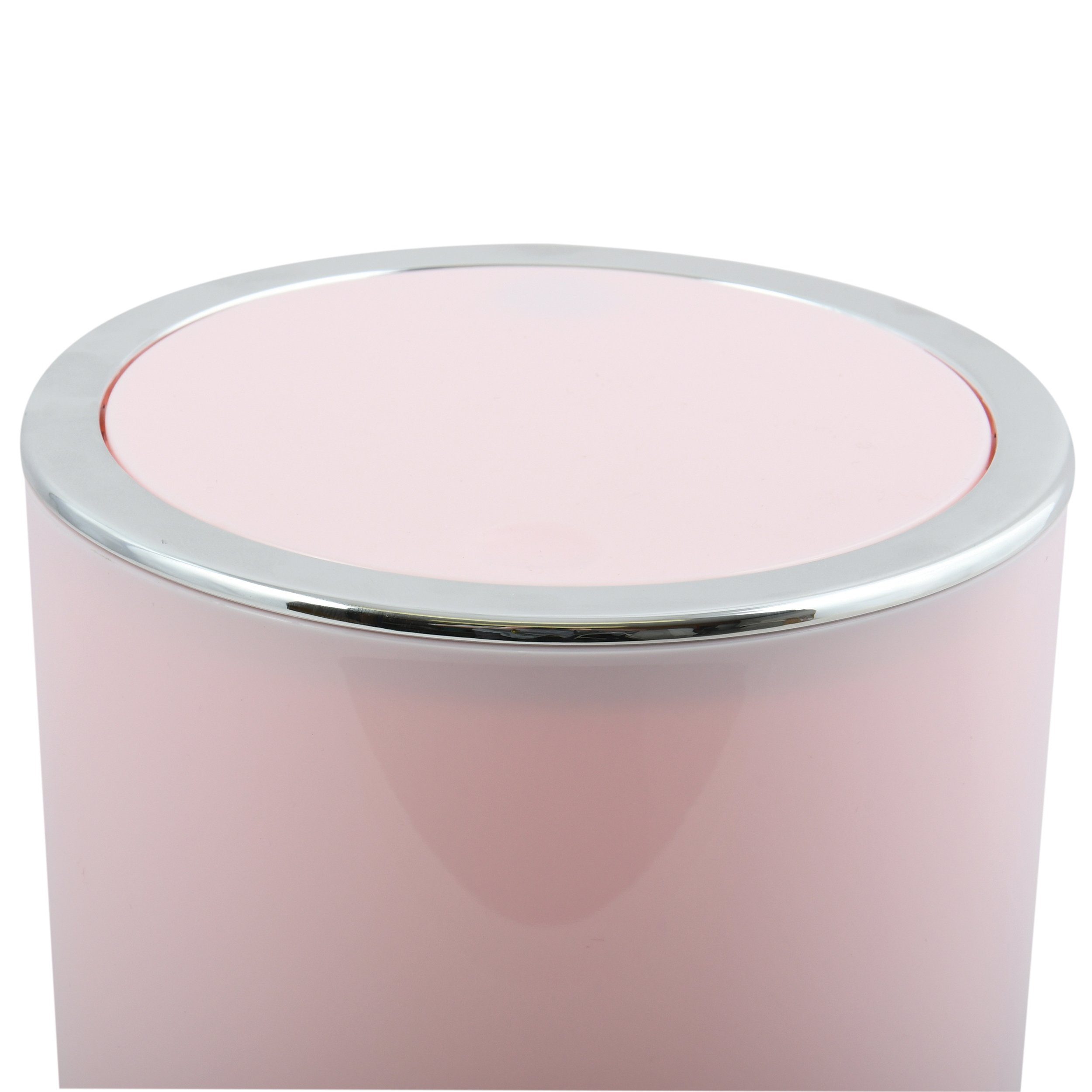 MSV Kosmetikeimer KAMAKA, eleganter Abfalleimer mit Schwingdeckel, für Küche, Bad, Büro, in angesagten Trendfarben, 6 L, pastellrosa