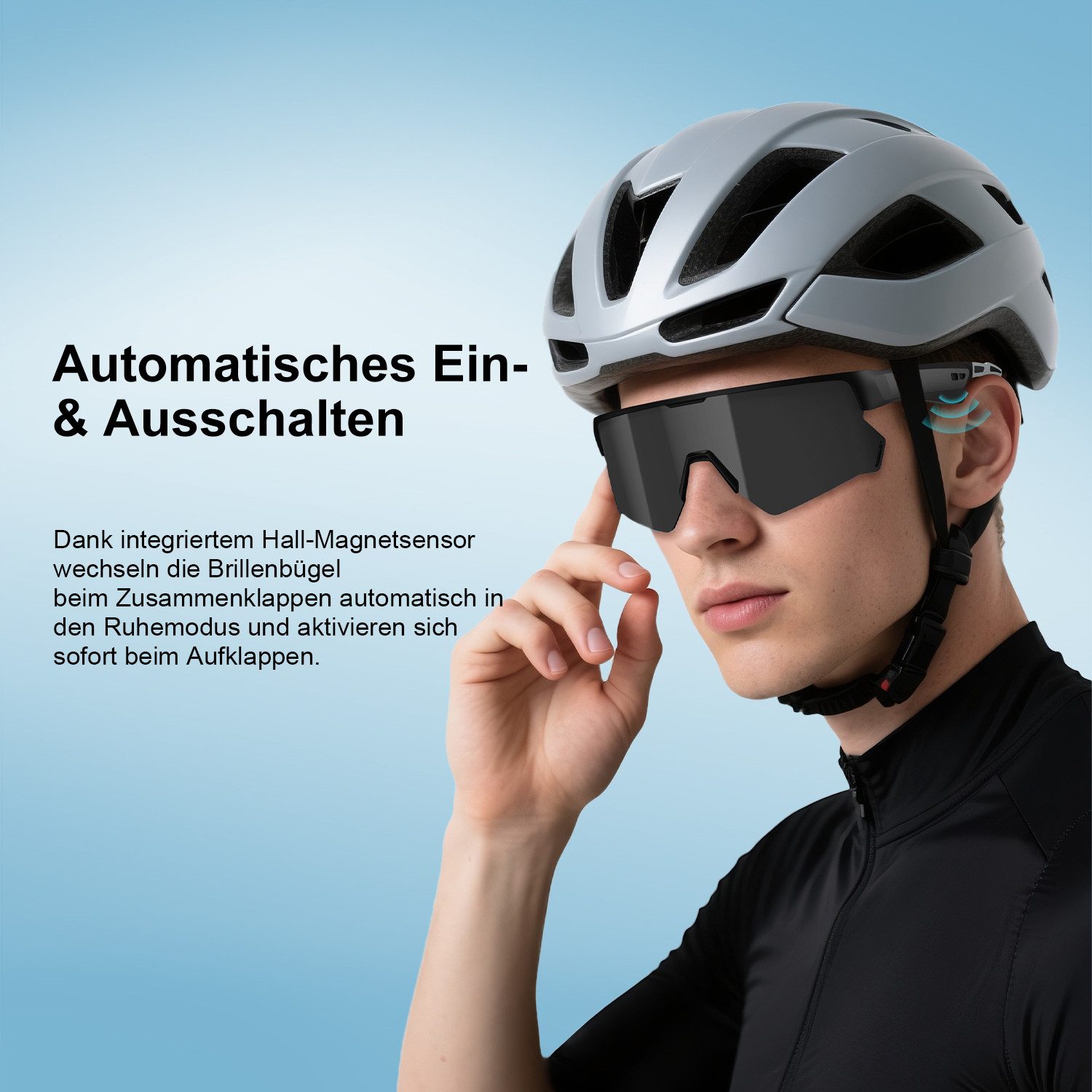 blackview Sonnenbrille Smart Fahrradbrille, UV400 Polarisierte Gläser, Open-Ear Audio,6H Akku (Set, 1-St) Bluetooth 5.3 & Geräuschunterdrückung, Automatischer S – Bild 4 von 5