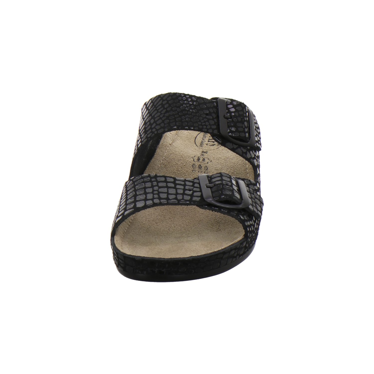 Made Absatz, AFS-Schuhe Germany Keilpantolette Damen für schwarz-crocco mit in Leder aus 2099