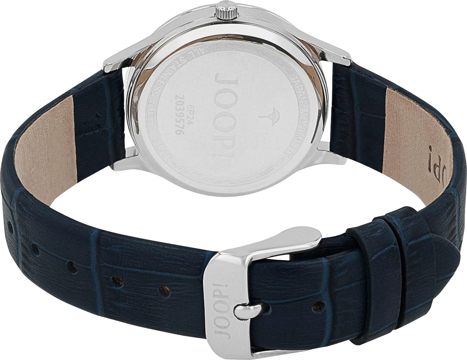 JOOP! Quarzuhr 2039576, Armbanduhr, Damenuhr, Lederarmband, analog,Zirkonia (synth),Mondphase