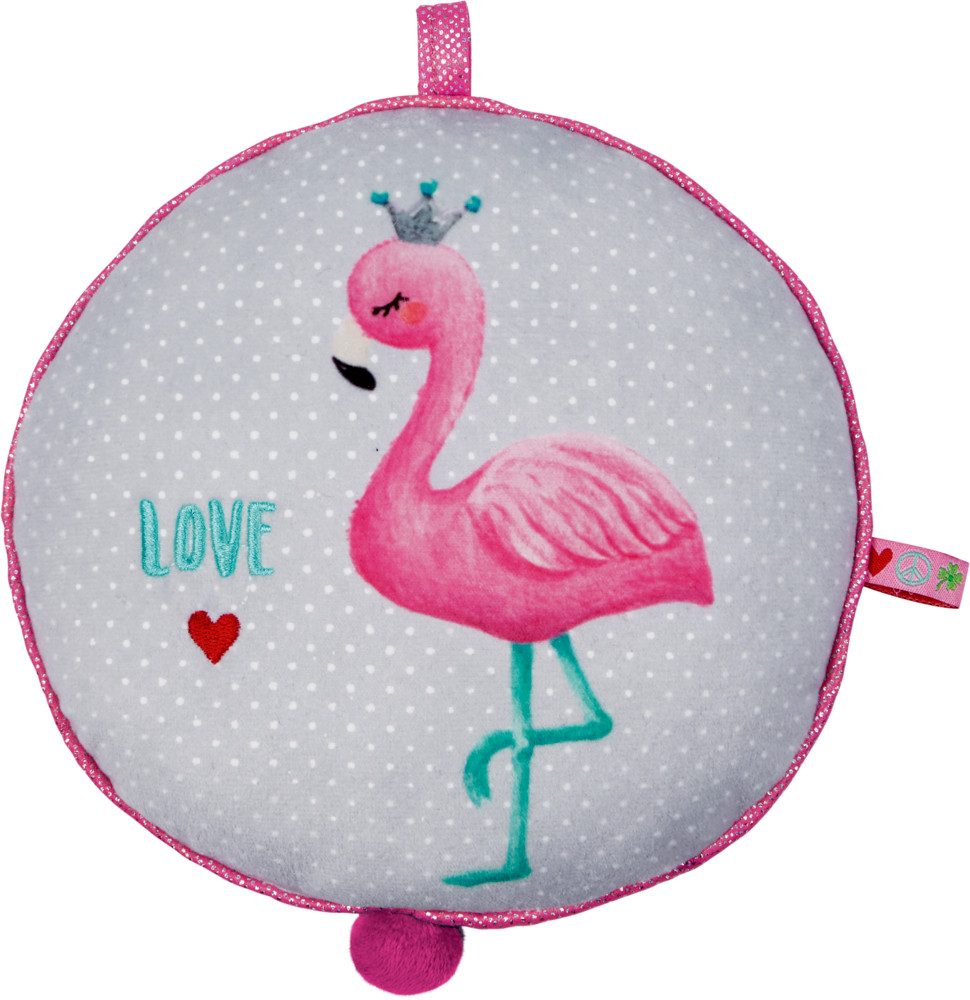 COPPENRATH DIE SPIEGELBURG Spieluhr Flamingo rund, BabyGlück-Kollektion, (Set, 1-tlg), mit Schlaufe zum Aufhängen