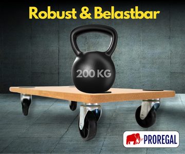 PROREGAL® Transportroller Mega Deal 2x Profi Transportroller Traglast 200kg MDF Holzplatte, (2-St)