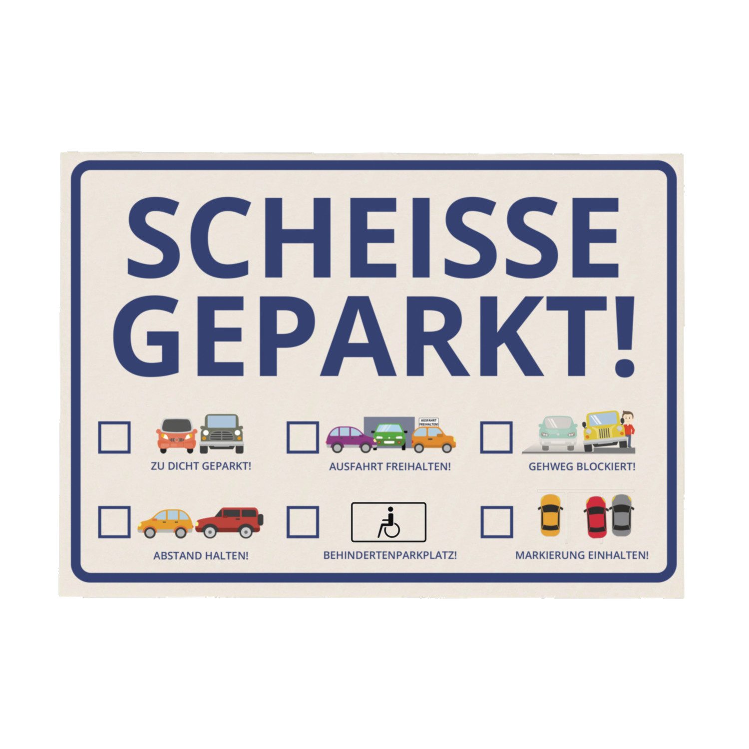 Notizblock Scheisse Geparkt! Comic Edition Notizblock für die Windschutzscheibe