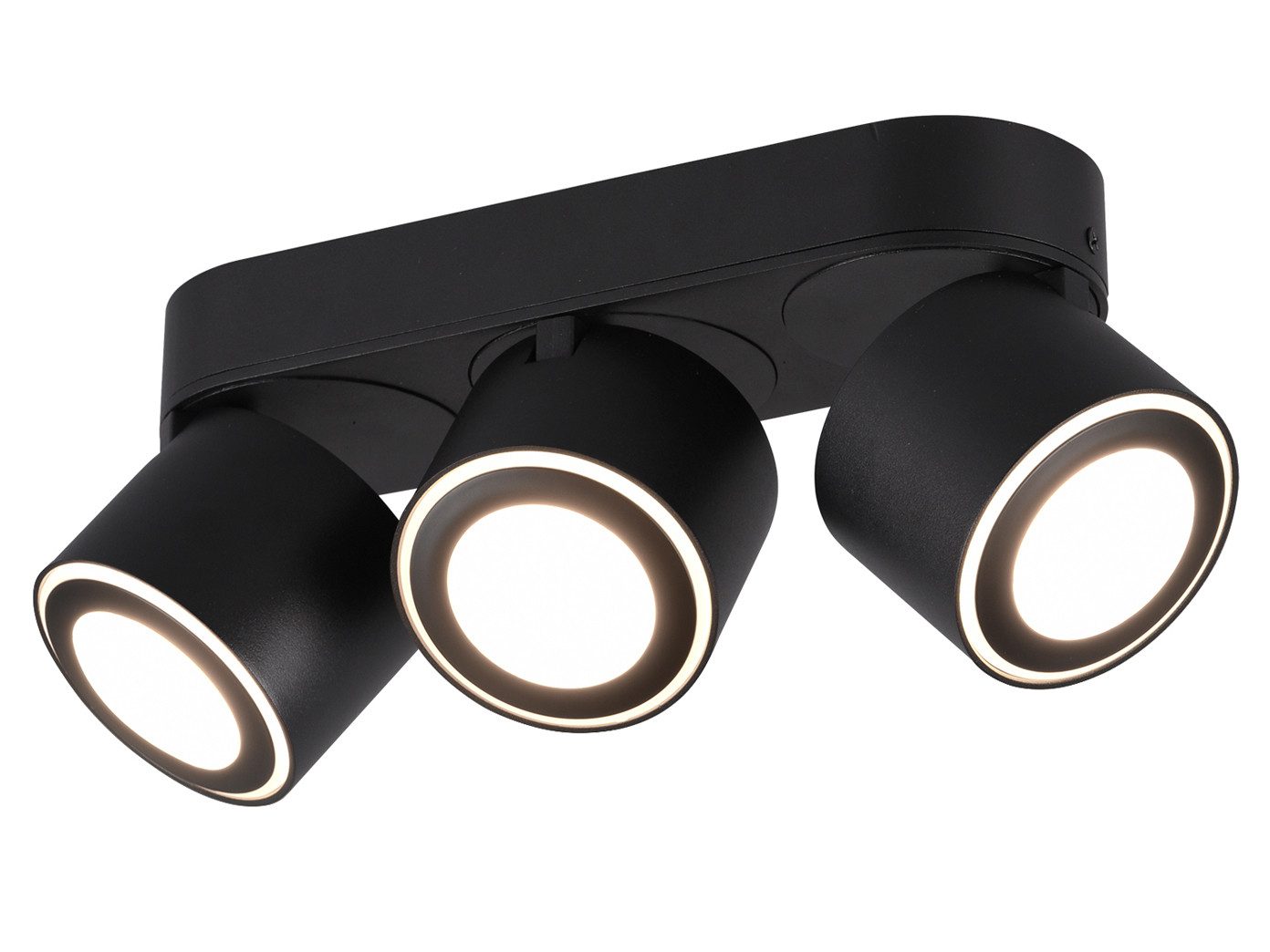 TRIO Leuchten LED Deckenstrahler, LED fest integriert, Warmweiß, Spots für Decke aus Metall, Aufputz oder Einbau-Strahler innen, B:27cm