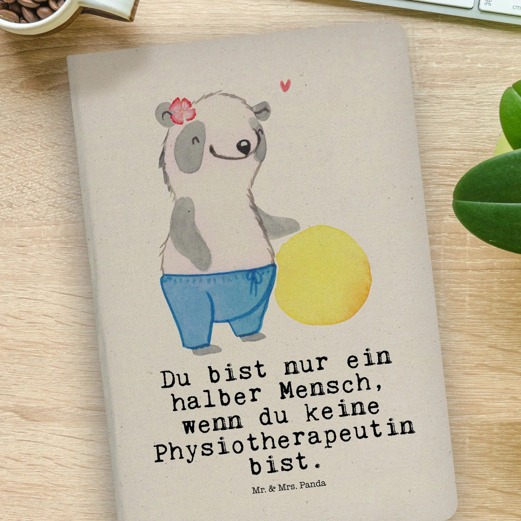 Thumbnail - Mr. & Mrs. Panda Notizbuch Physiotherapeutin Herz - Transparent - Geschenk, DIN A4 Arbeitsbuch, Mr. & Mrs. Panda, Bezaub...