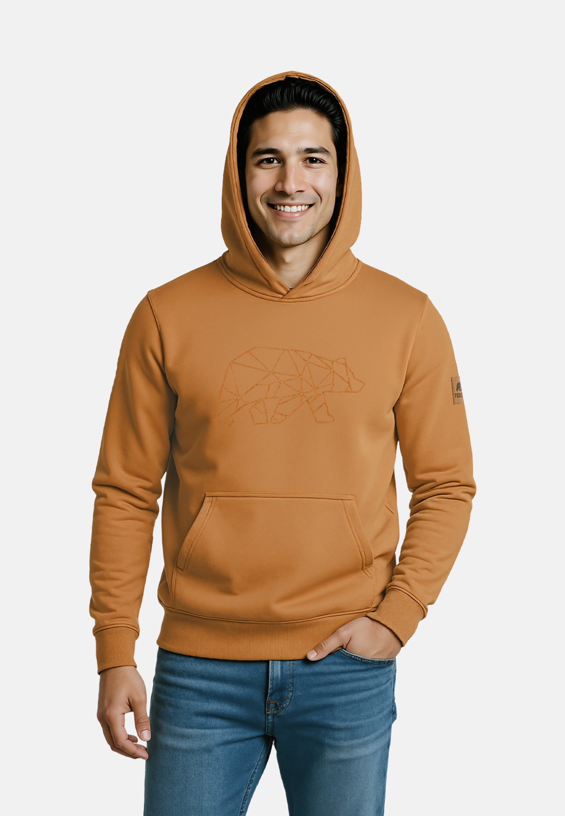 FORSBERG Sweatshirt Hoodie mit gesticktem Polygonbär günstig online kaufen