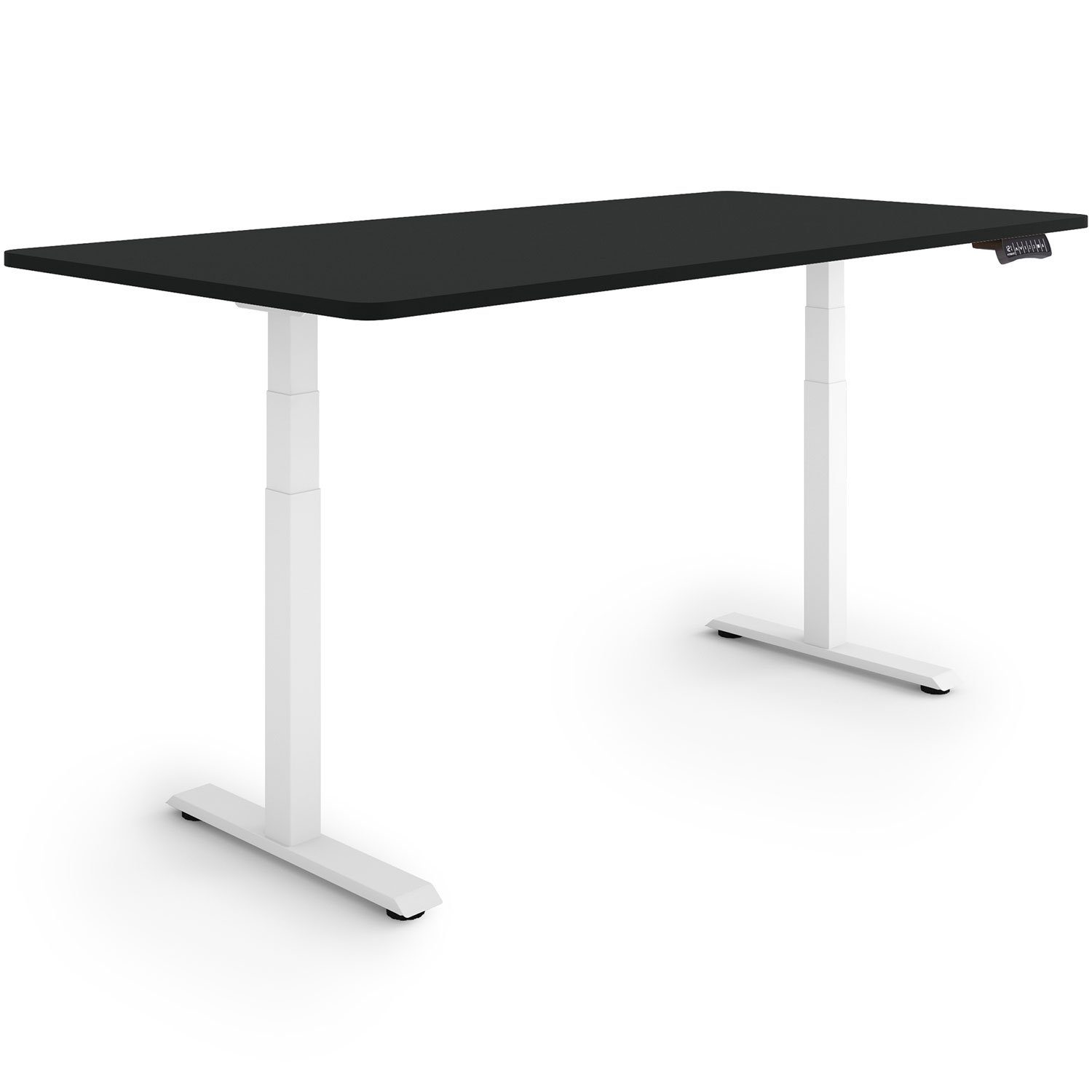 ESMART Schreibtisch ESMART Germany, Höhe: 60,5 - 125,5 cm Rahmen: Weiß / Tischplatte: 160 x 80 cm Schwarz