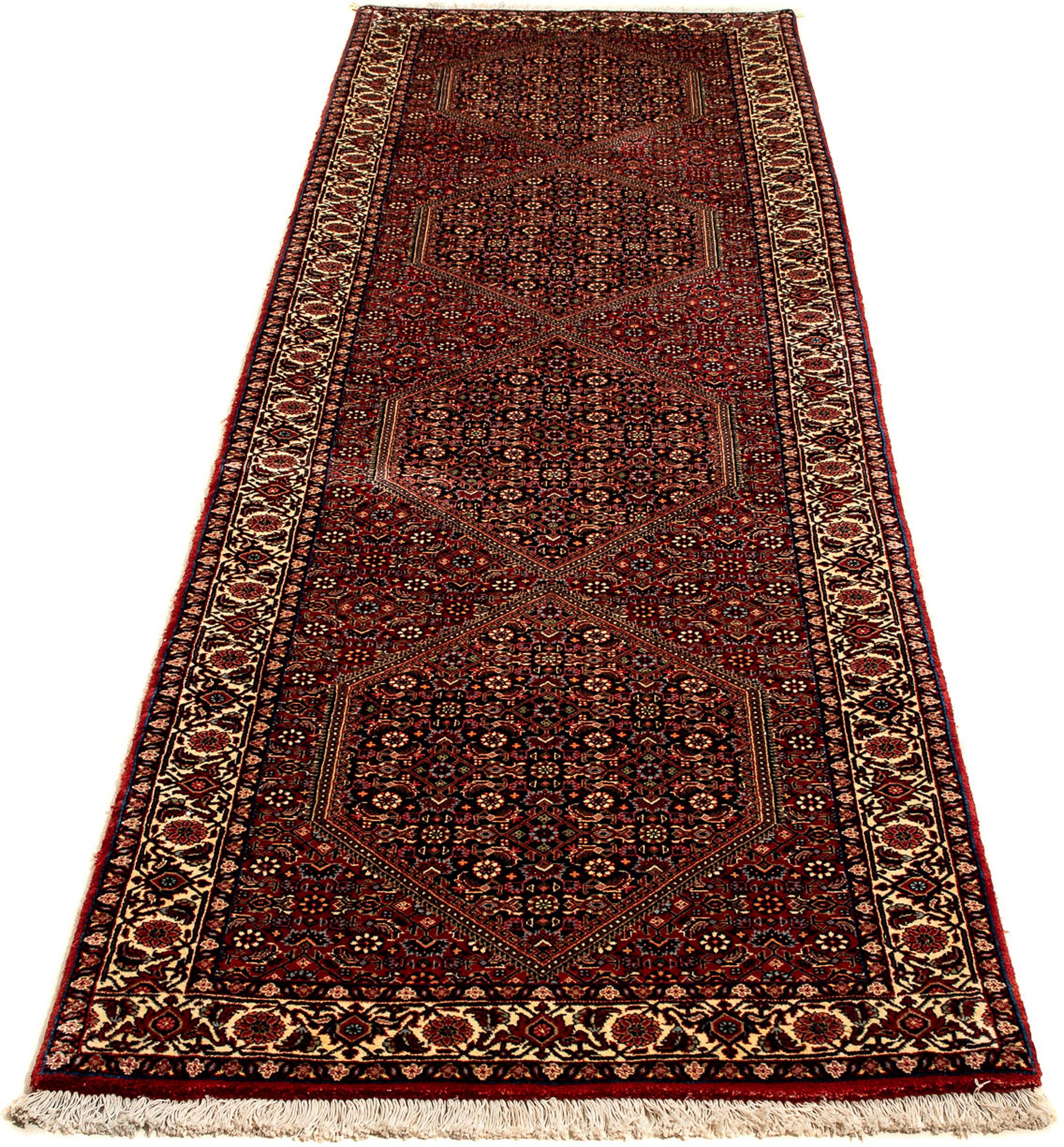 Orientteppich Perser - Bidjar - 292 x 84 cm - dunkelrot, morgenland, rechteckig, Höhe: 15 mm, Wohnzimmer, Handgeknüpft, Einzelstück mit Zertifikat