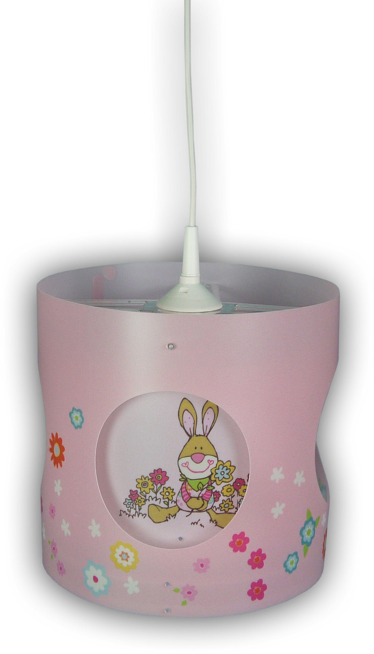 niermann Hängeleuchte Bungee Bunny, Kinderlampe, Kinderzimmer, ohne Leuchtmittel, Der innere Lampenschrim dreht sich sobald das Licht eingeschaltet ist
