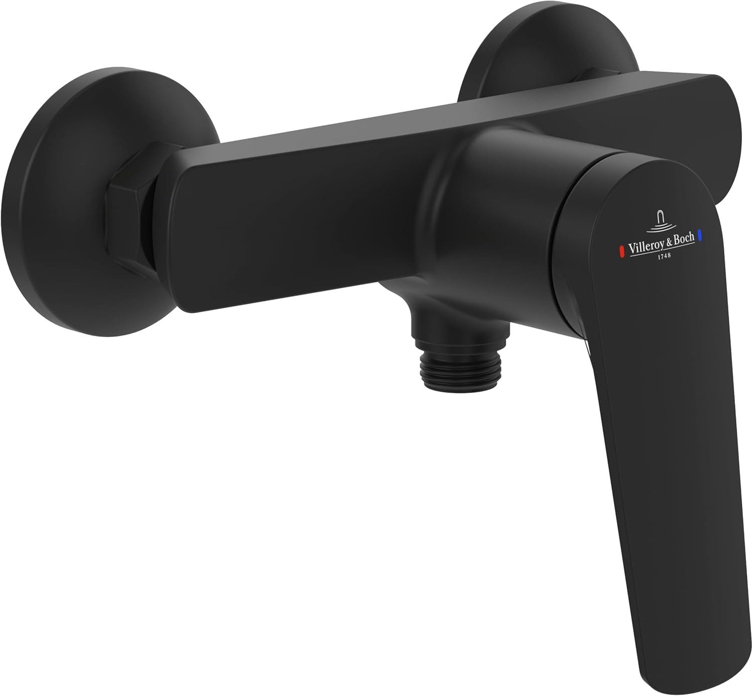 Villeroy & Boch Duscharmatur Oasis Duschset Armatur, Handbrause, Schlauch, Duschstange, Halter, Matt Black
