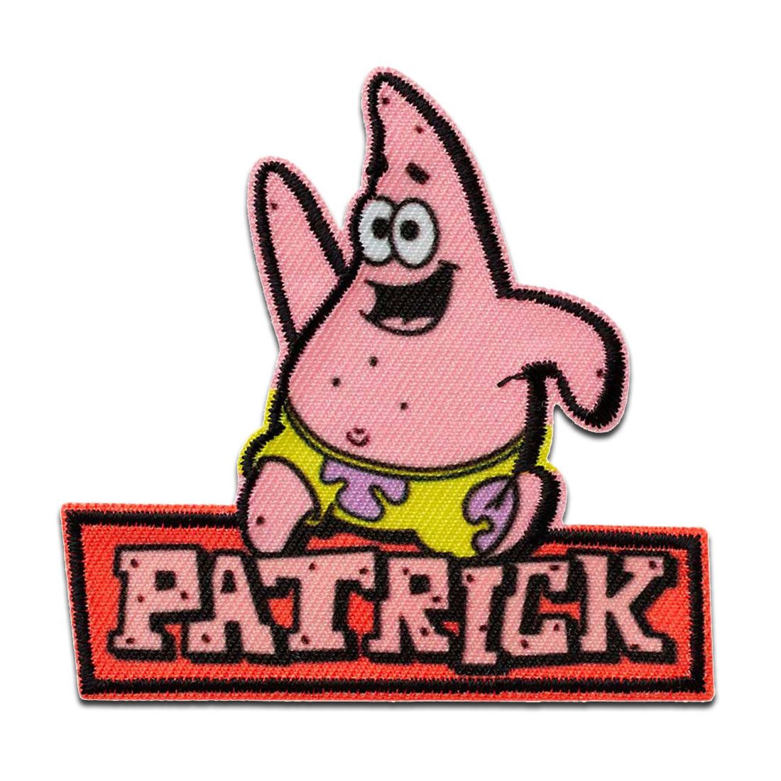 Spongebob Schwammkopf Aufnäher Bügelbild, Aufbügler, Applikationen, Patches, Flicken, zum aufbügeln, Polyester, Mono-Quick Spongebob Patrick - Größe: 6,9 x 7,1 cm