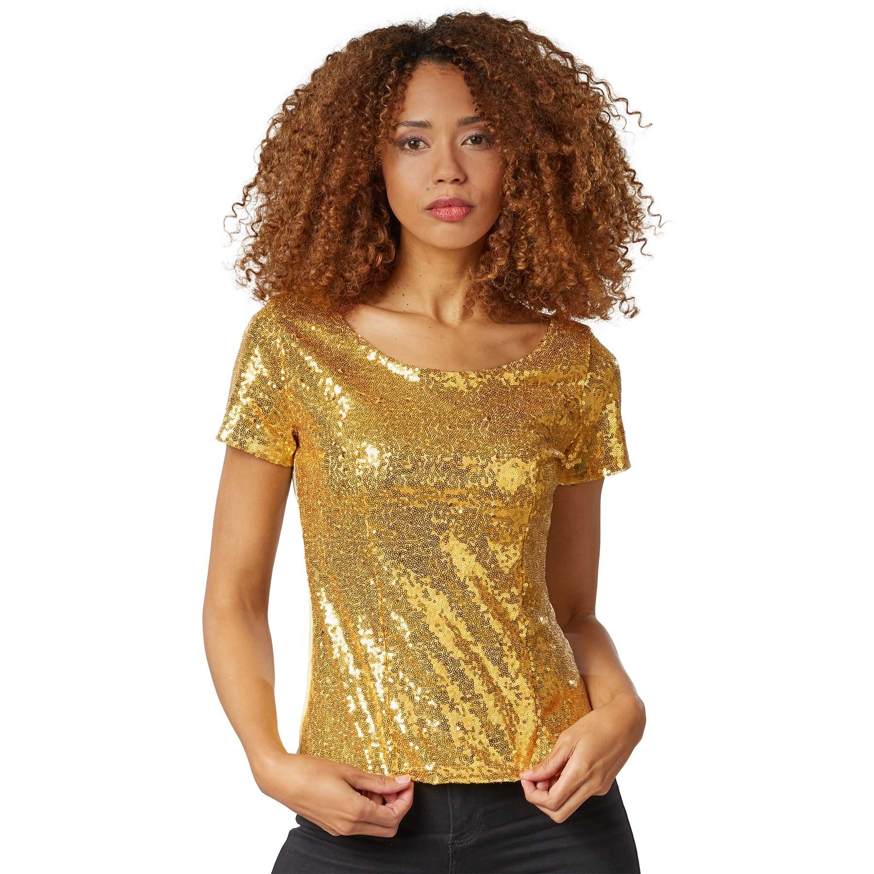 dressforfun T-Shirt Pailletten-Kurzarm-Shirt