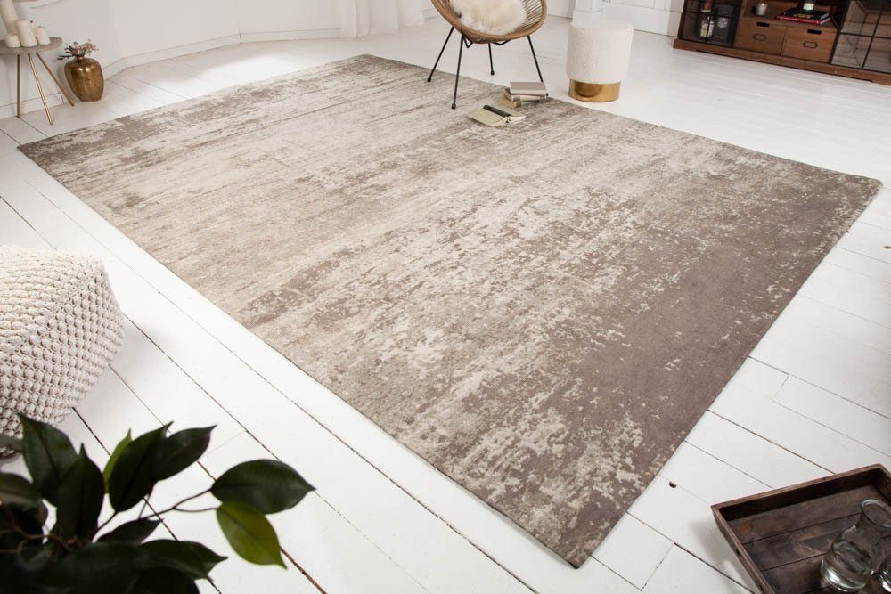 riess-ambiente Teppich MODERN ART XXL 350x240cm beige/grau - eckig, Fußbodenheizung geeignet, rechteckig, Teppich im Used Look - ideal für Wohnzimmer, Schlafzimmer und Küche