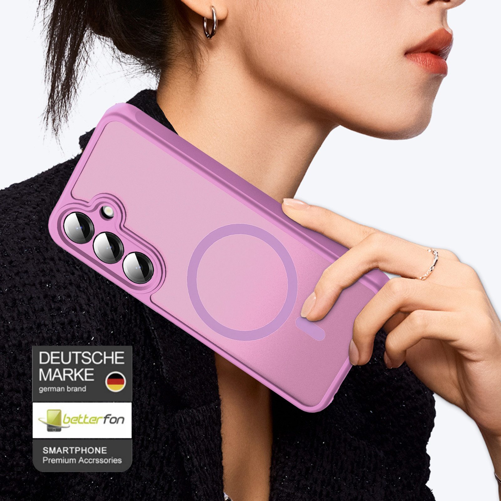 betterfon Handyhülle für Samsung Galaxy Serie Schutzhülle Magnet Case Hülle magnetisch, Magnetisches Laden, mattes Design, kratzfest & stoßfest verarbeitet