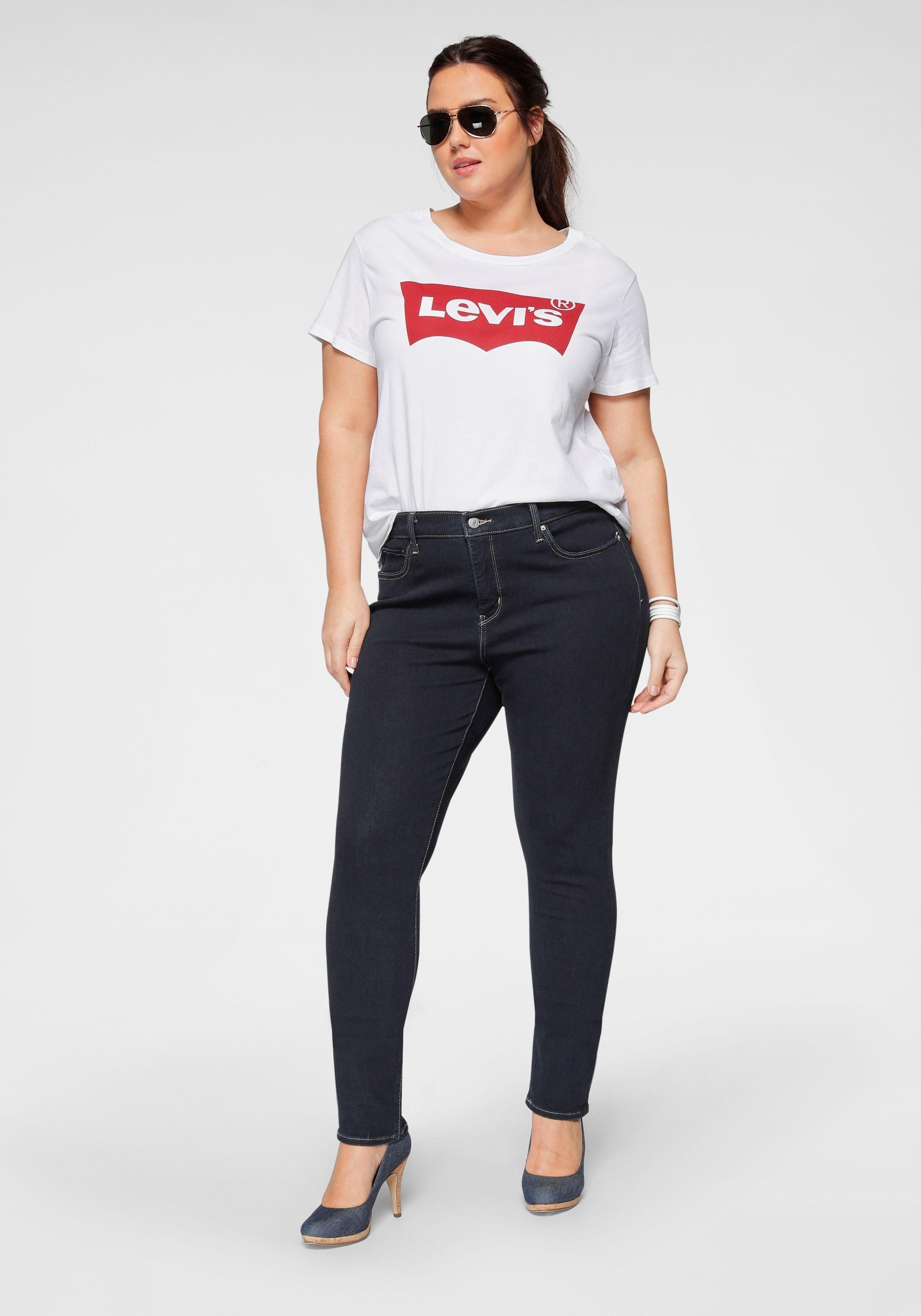 Levi's® Plus T-Shirt Batwing-Logo Tee mit Perfect weiß-rot