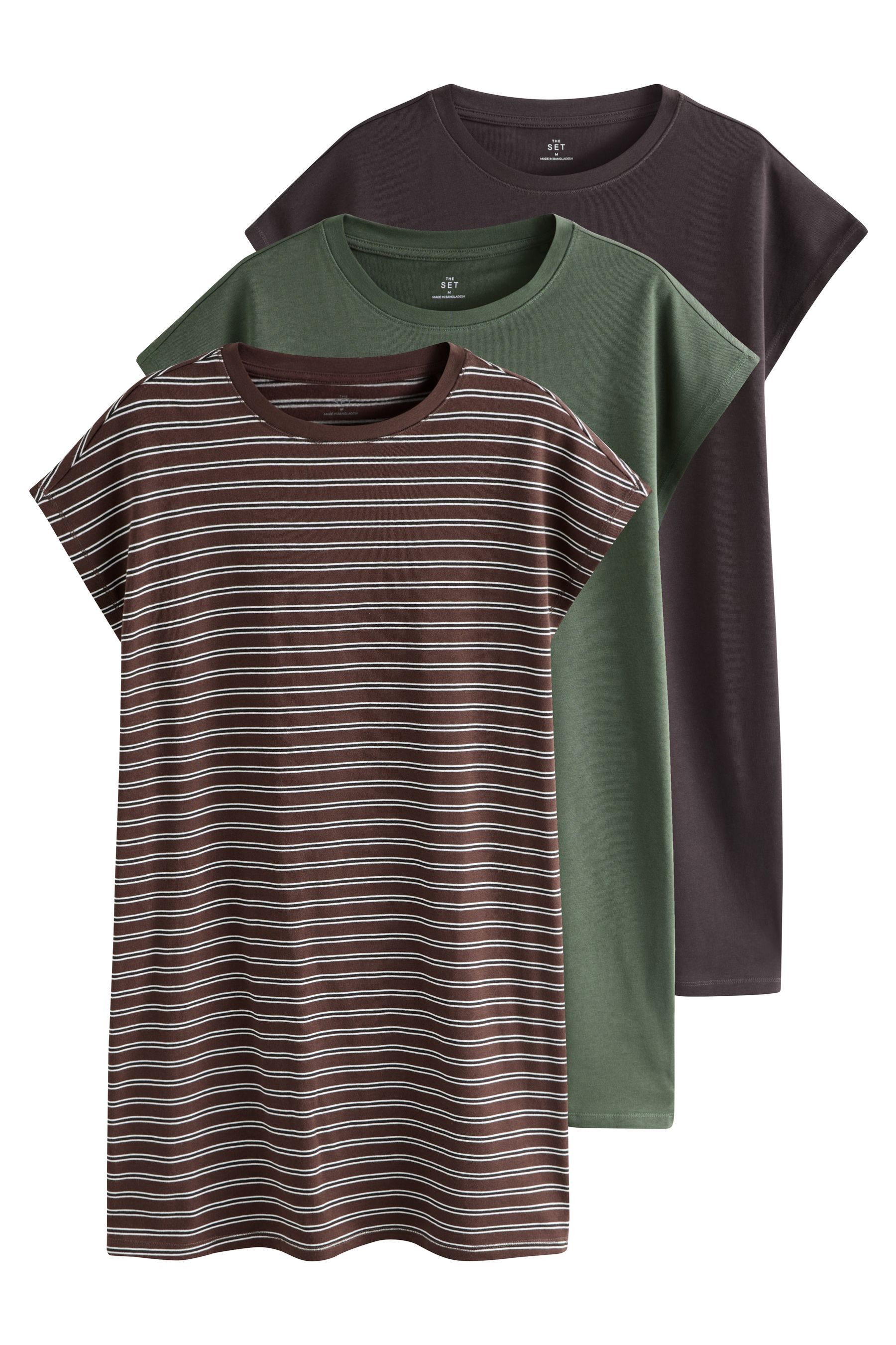 The Set Shirtkleid The Set, T-Shirt-Kleid, 3er-Pack (3-tlg)
