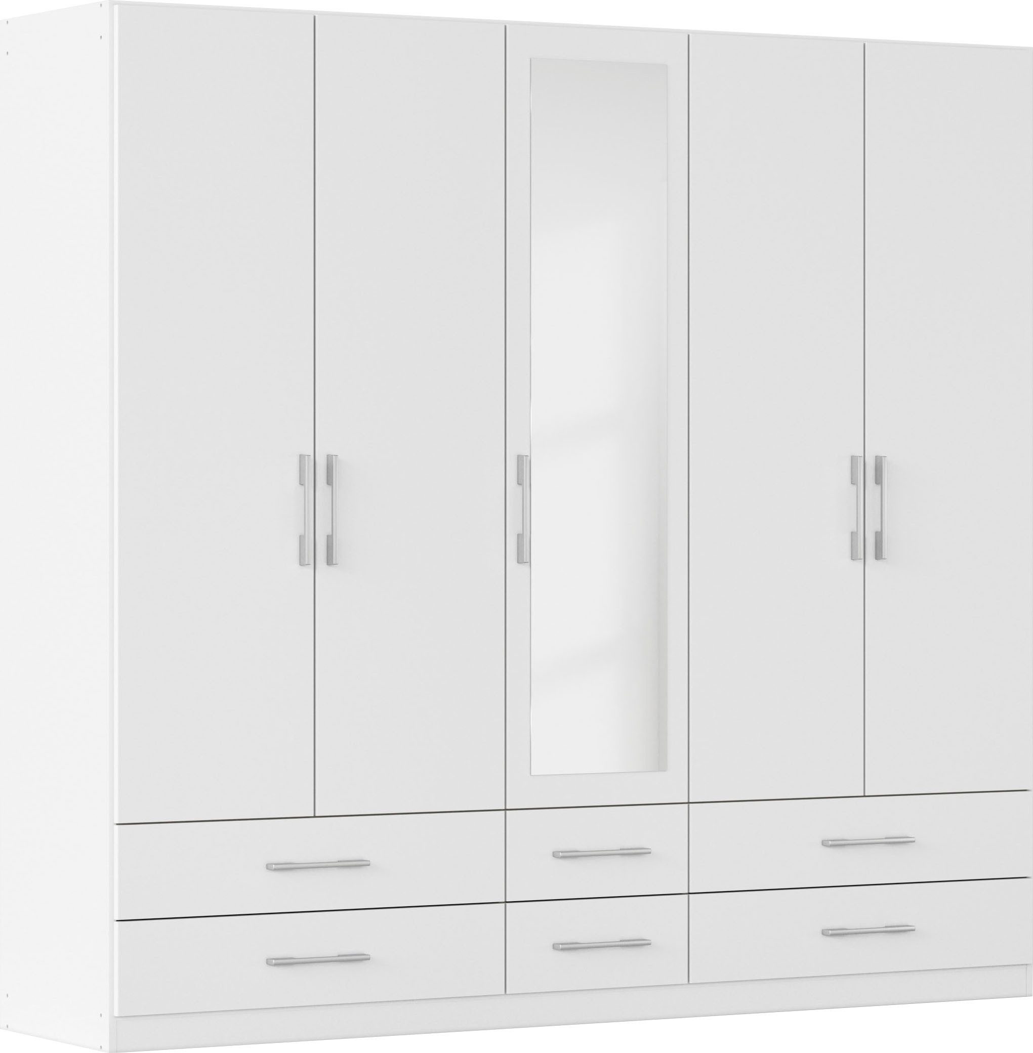 rauch Kleiderschrank Schrank Garderobe Wäscheschrank HERSBRUCK in 2 Breiten (Breiten: 226 oder 271 cm, Höhe 210 cm) mit 6 großzügigen Schubladen sowie Spiegeltüren MADE IN GERMANY