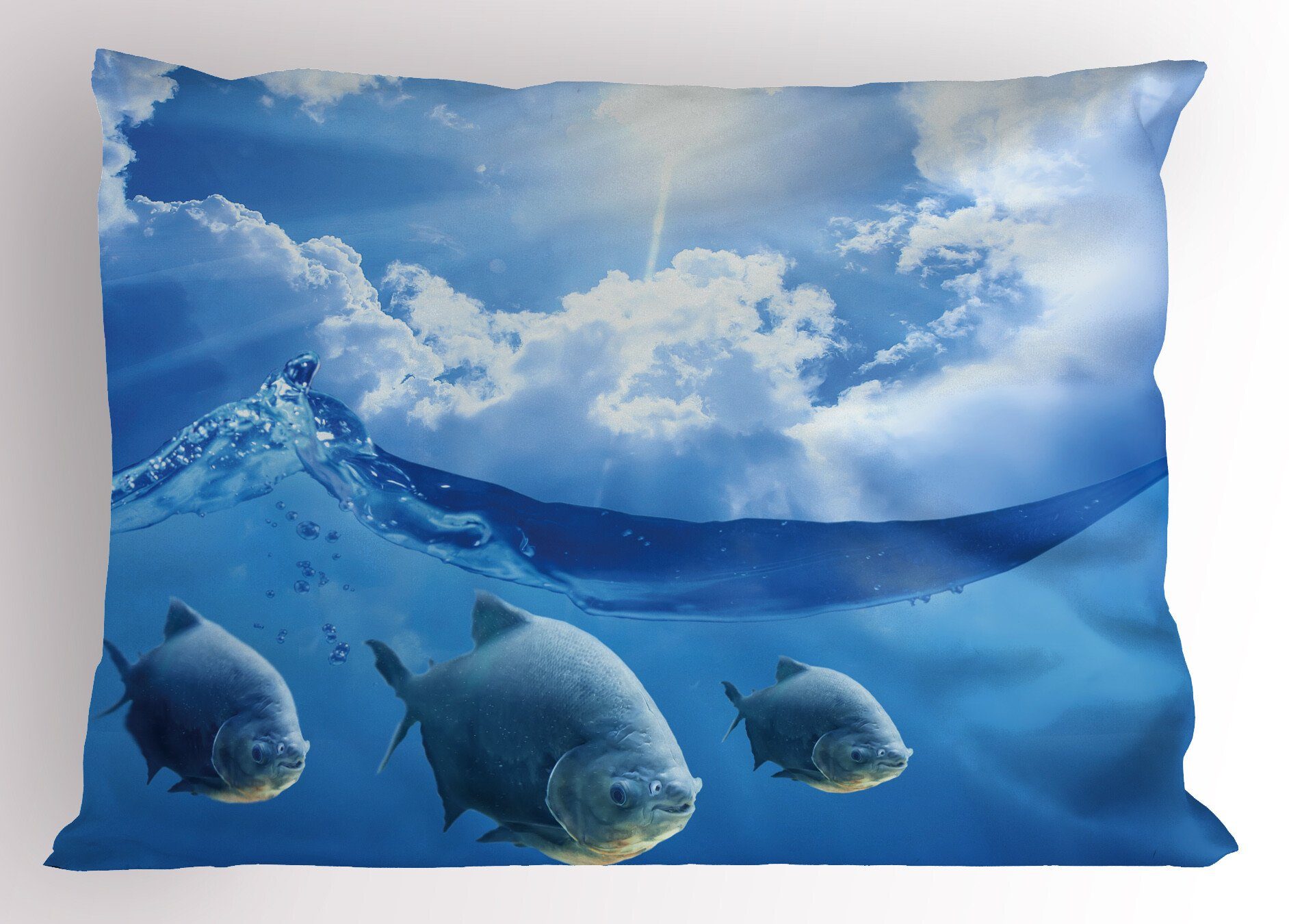 Dekorativer Kissenbezüge Abakuhaus Kopfkissenbezug, Stück), Gedruckter Size und die Fisch-Wolken (1 Sonne Tiefsee Standard