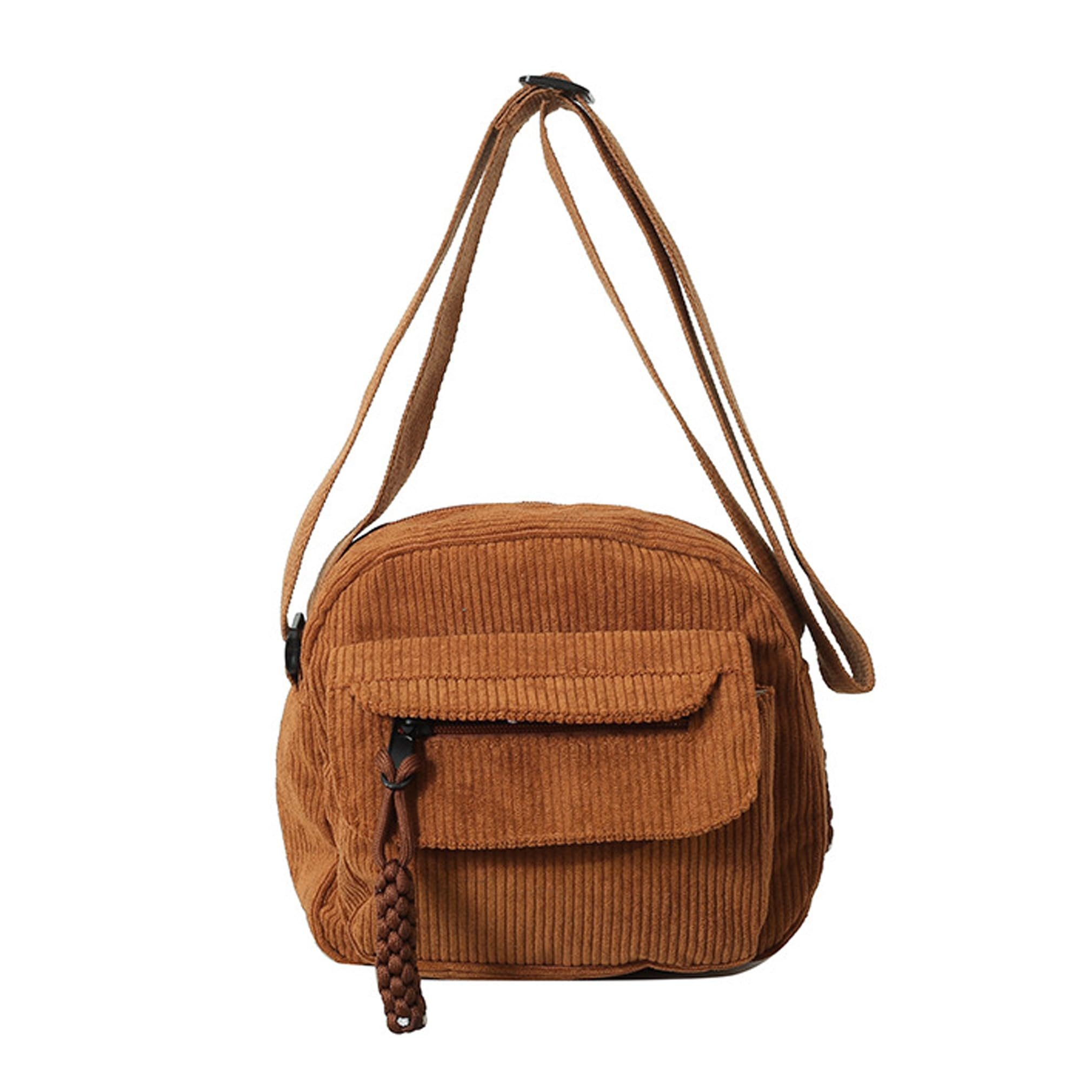 Zaewry Bauchtasche Corduroy Crossbody Tasche, Mini Schultertasche für Damen & Herren, Verstellbarer Schulterriemen, kleine Geldbörse Brieftasche