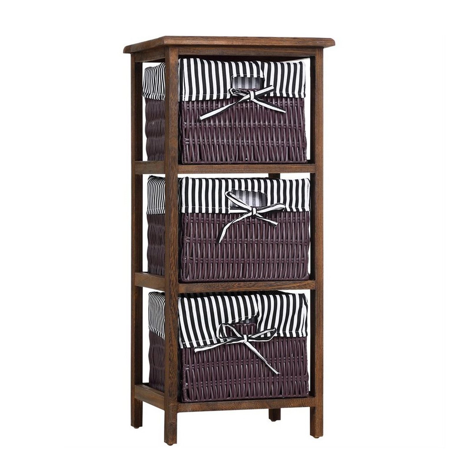 HTI-Living Badregal Regal mit 3 Körben Mia Landhaus Braun, Stück 1-tlg., Ba günstig online kaufen