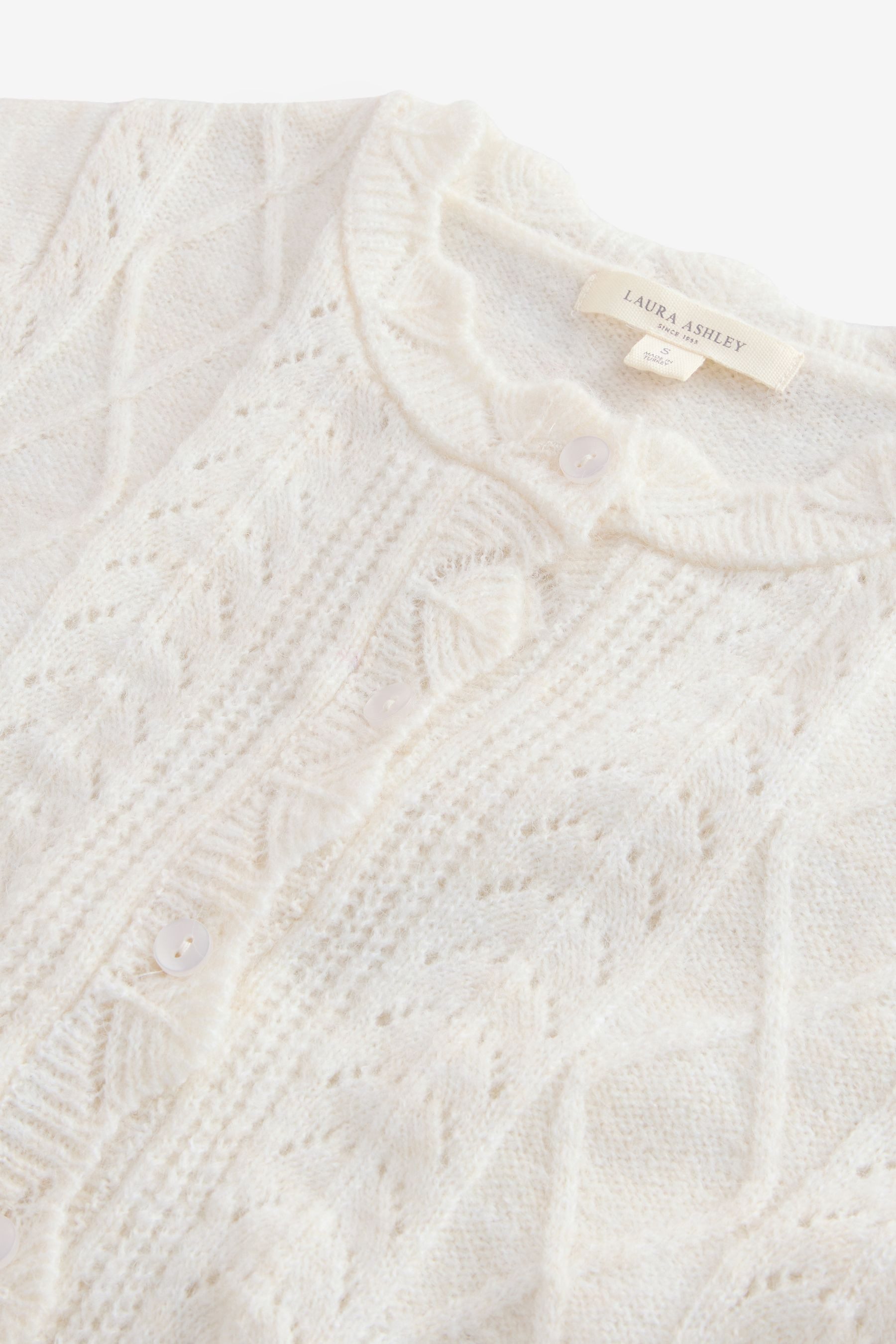 LAURA ASHLEY Strickjacke Laura Ashley Strickjacke mit Pointelle (1-tlg)
