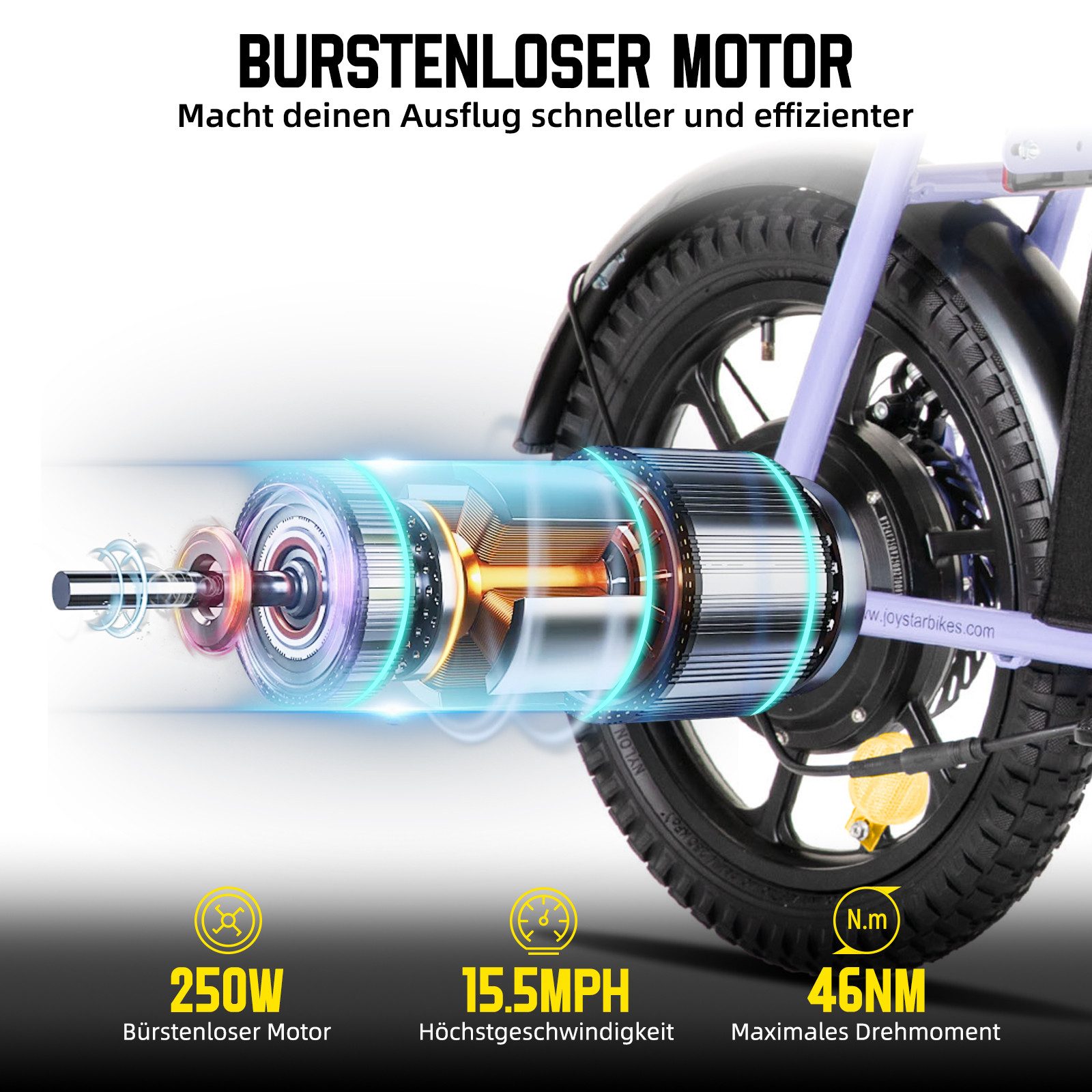 HILAND E-Bike Kinder E-Bike 16 Zoll für 6–10 Jahre, 250W Motor, 6 Farben