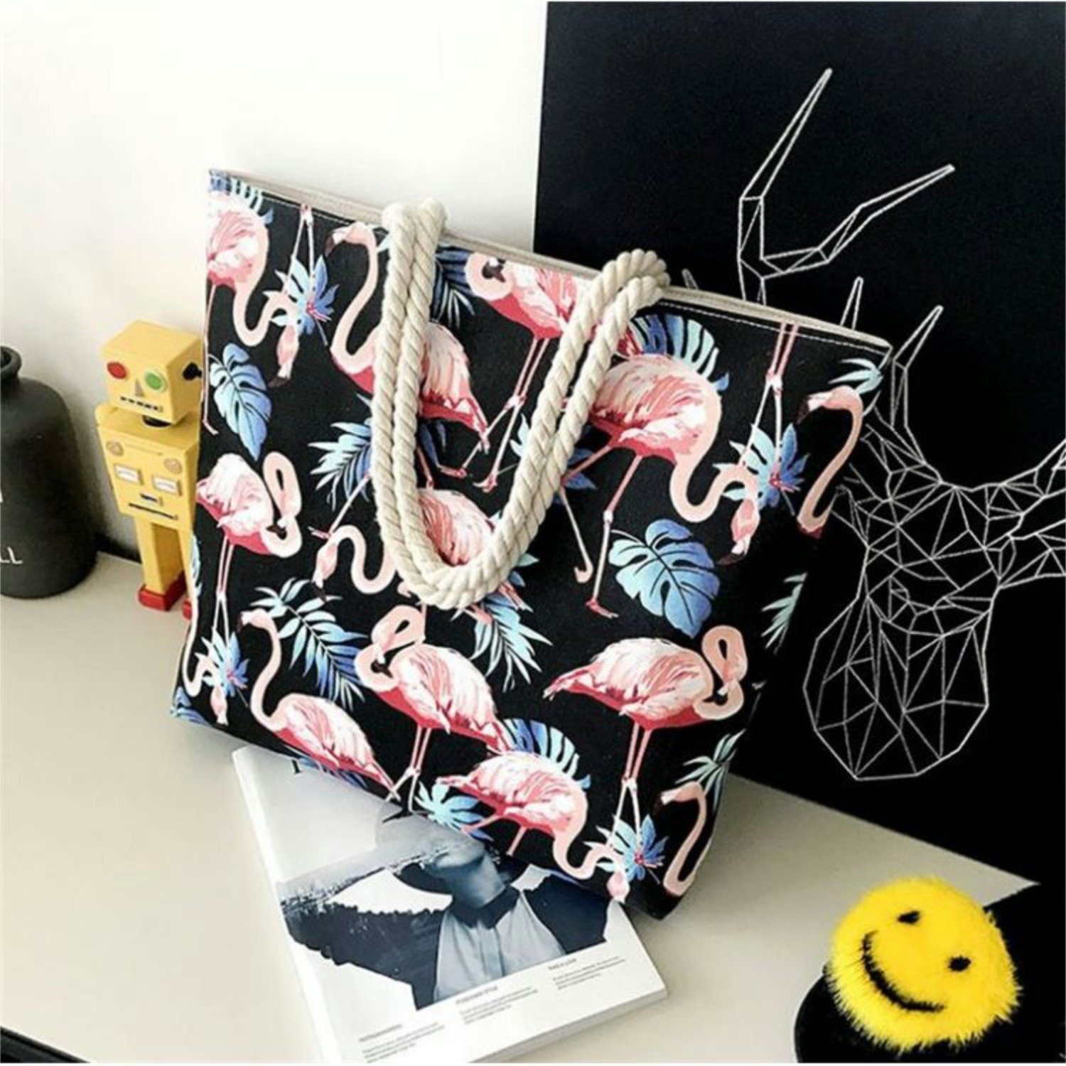 WS-Trend XL-Strandtasche XXL Flamingo Badetasche, mit günstig online kaufen