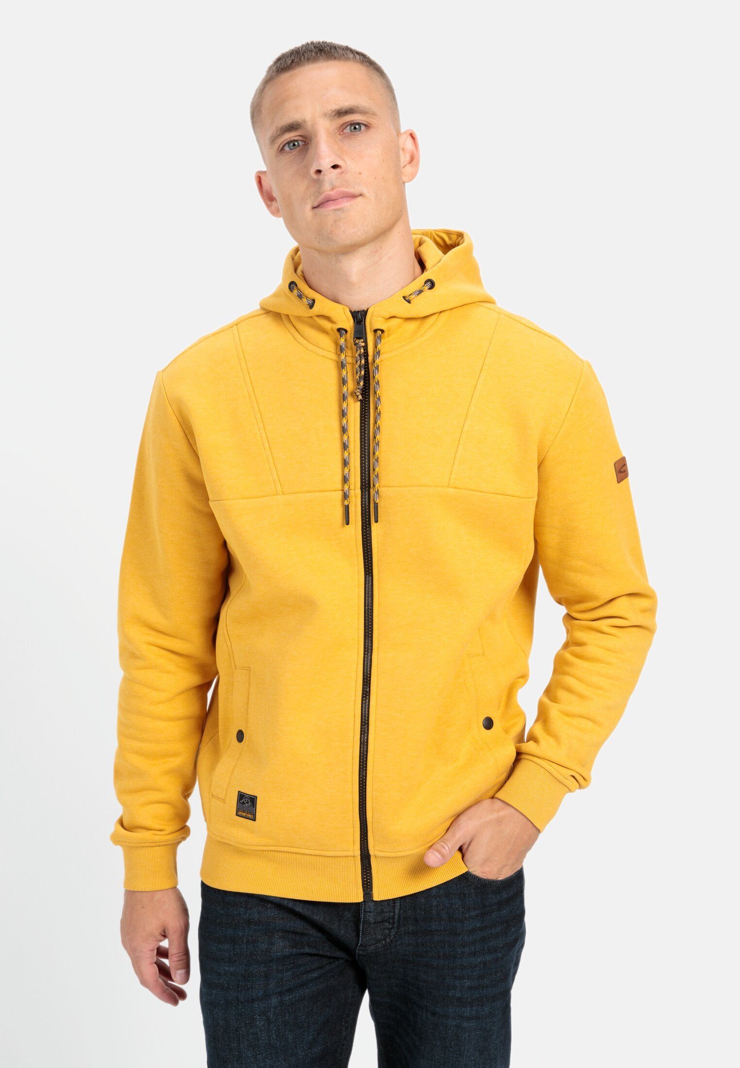 camel active Sweatjacke aus einem Organic Cotton Mix Langarm Kapuze